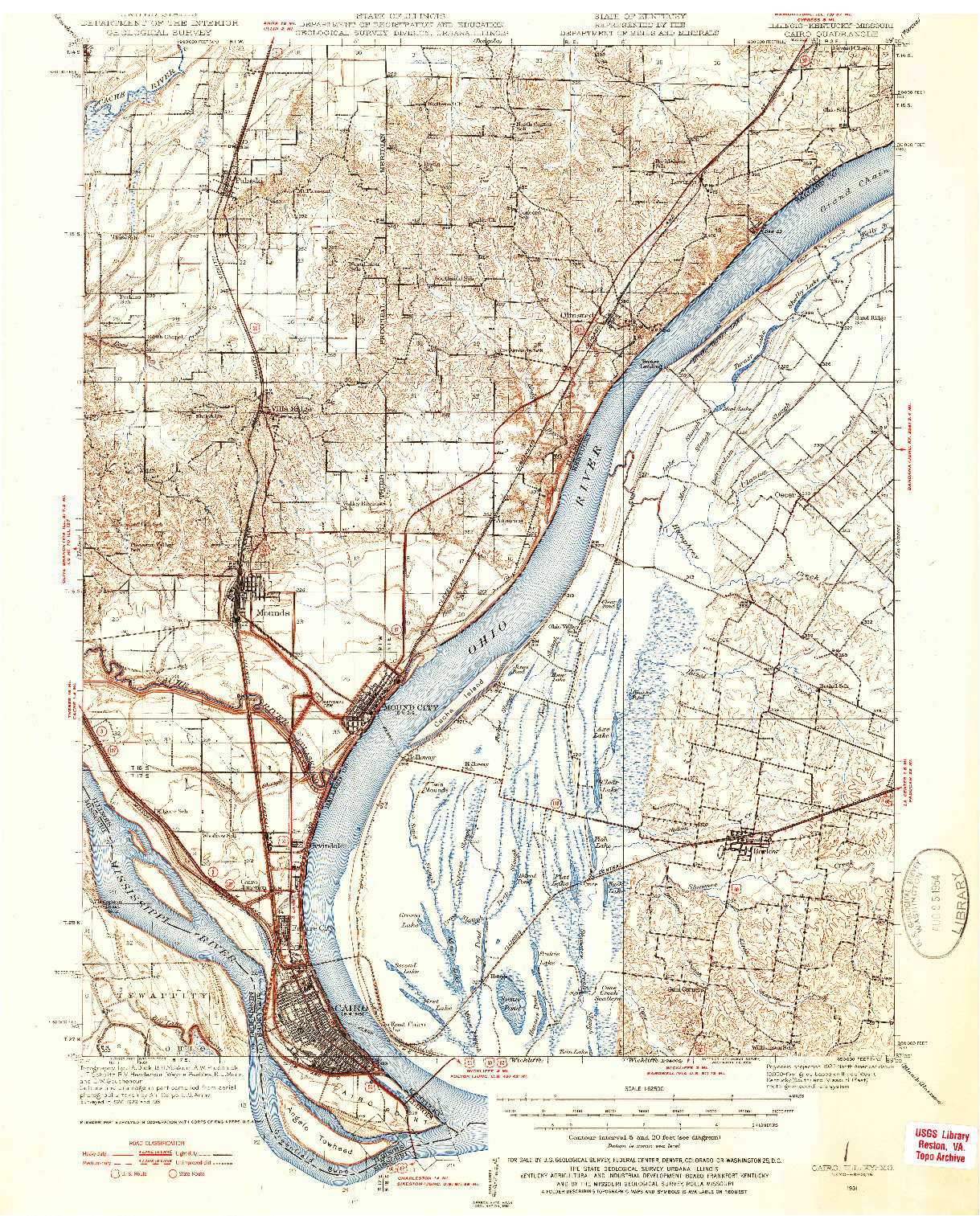 USGS 1:62500-SCALE QUADRANGLE FOR CAIRO, IL 1931