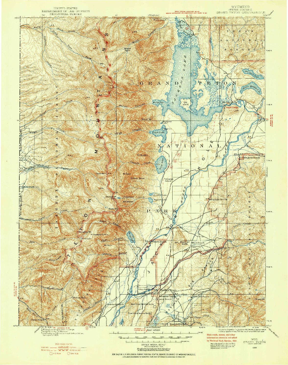 USGS 1:125000-SCALE QUADRANGLE FOR GRAND TETON, WY 1899