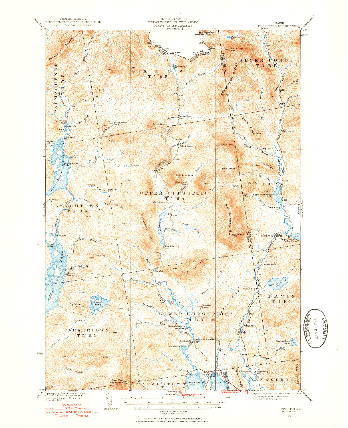 USGS 1:62500-SCALE QUADRANGLE FOR CUPSUPTIC, ME 1931