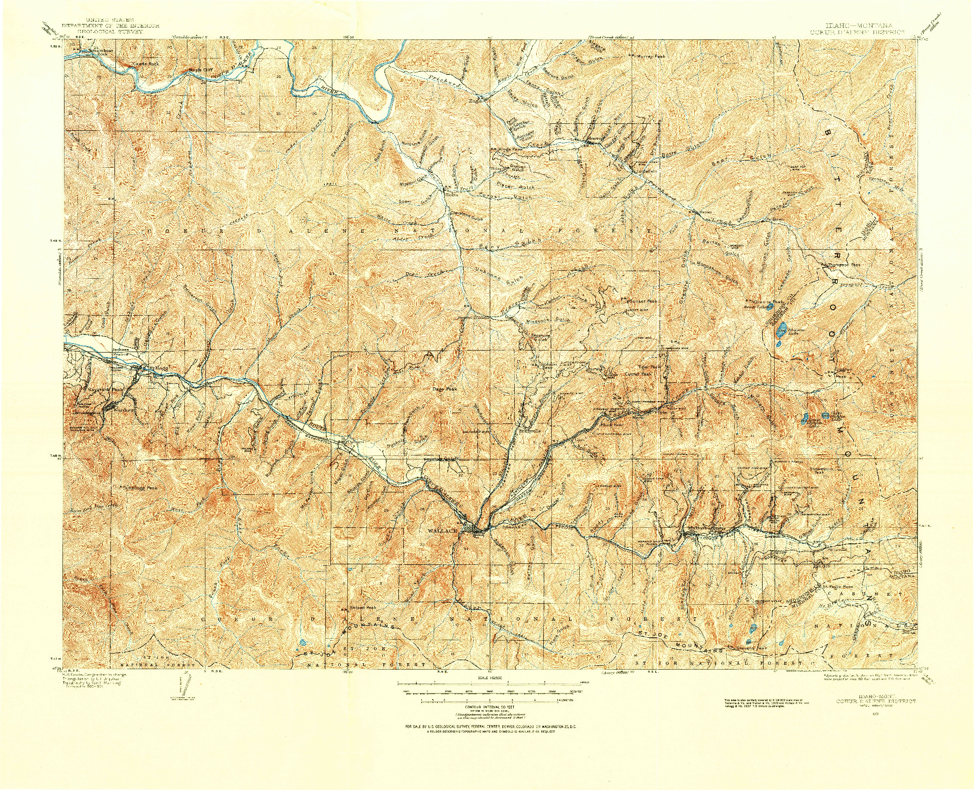 USGS 1:62500-SCALE QUADRANGLE FOR COEUR D'ALENE DISTRICT, ID 1901