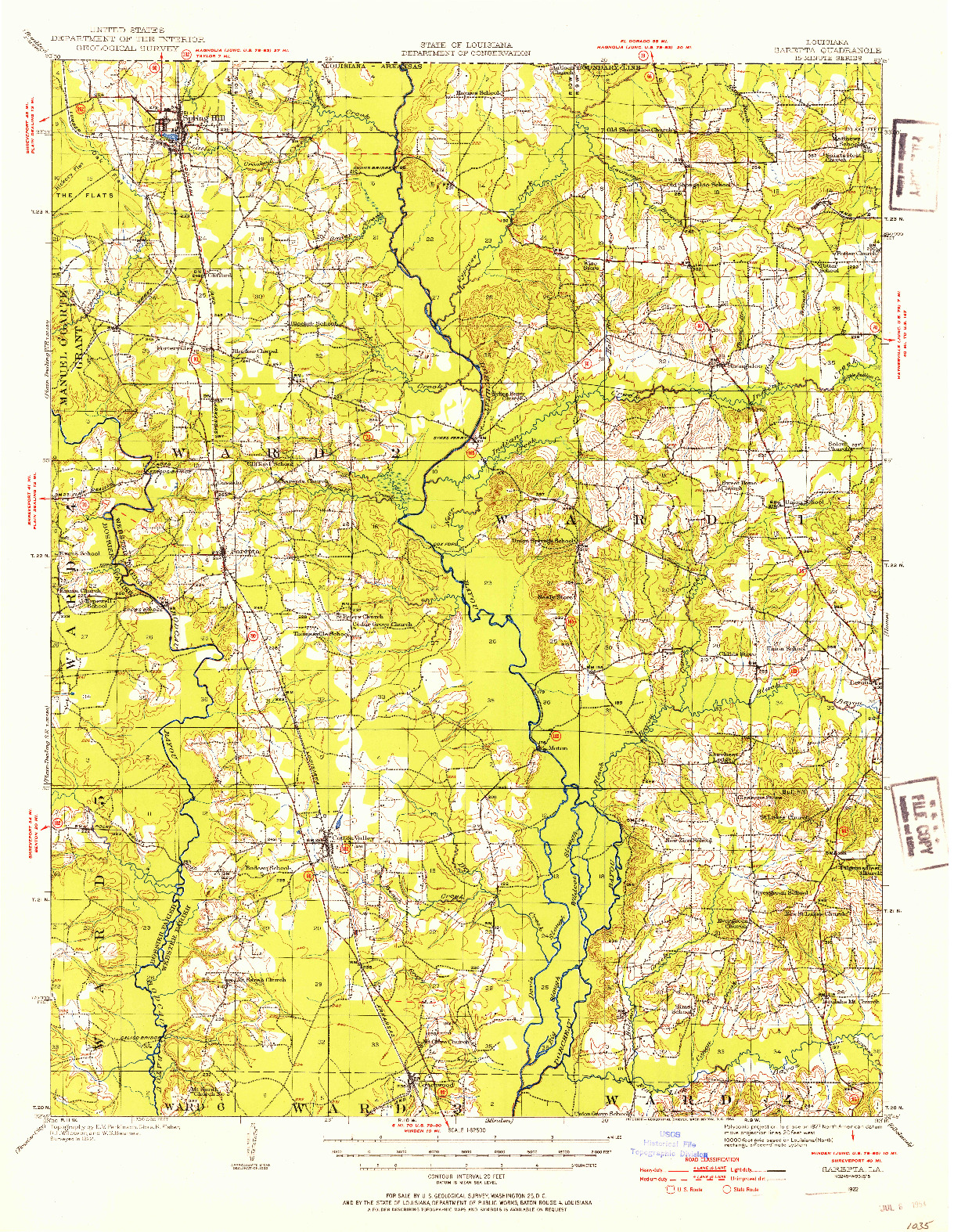 USGS 1:62500-SCALE QUADRANGLE FOR SAREPTA, LA 1922