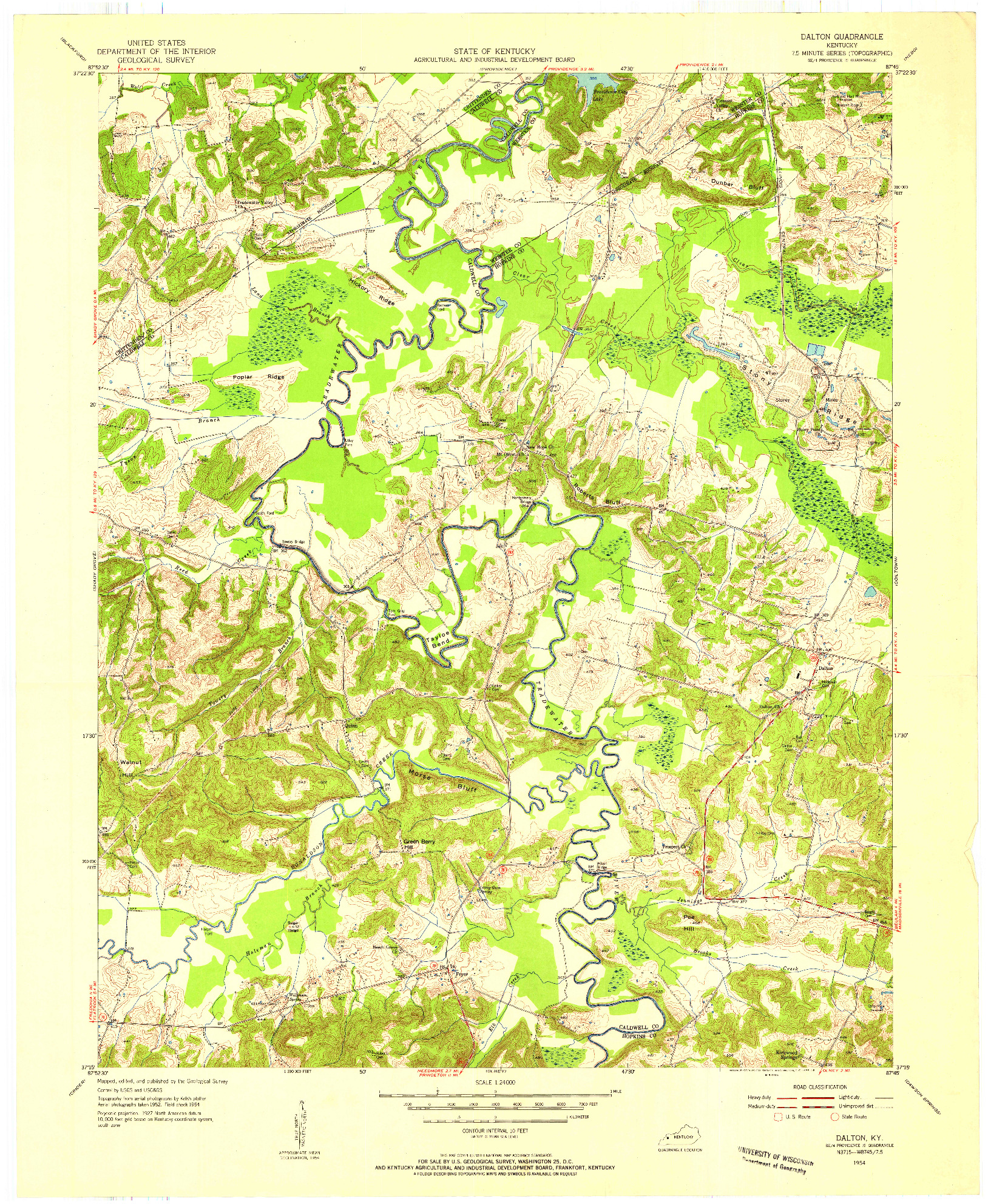 USGS 1:24000-SCALE QUADRANGLE FOR DALTON, KY 1954