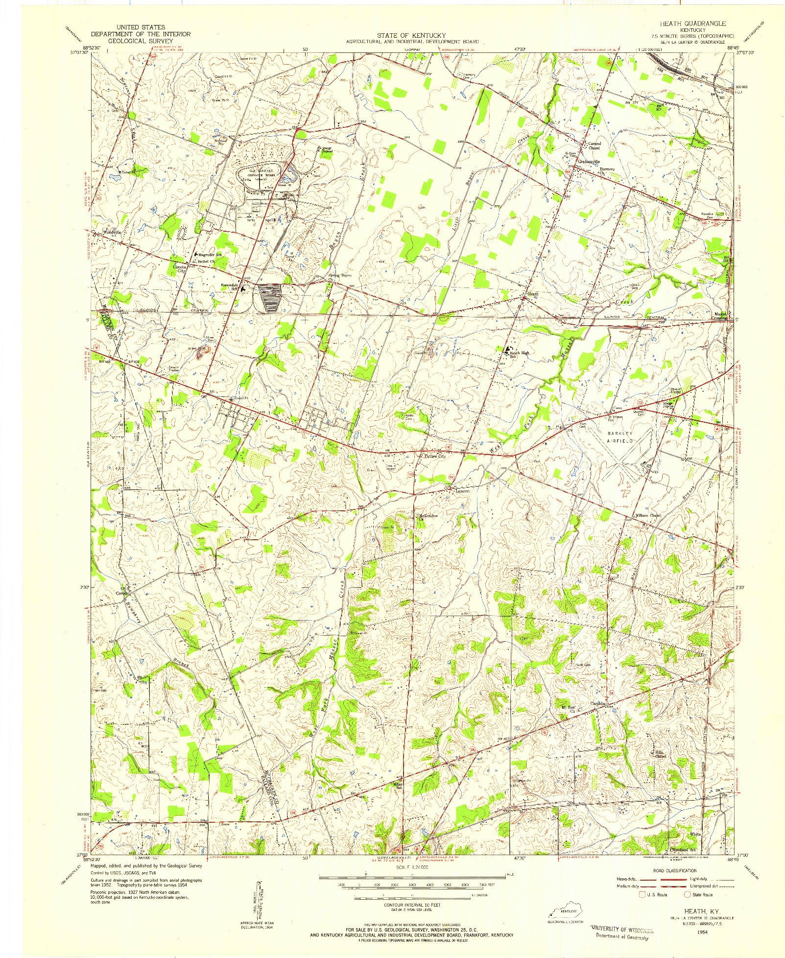 USGS 1:24000-SCALE QUADRANGLE FOR HEATH, KY 1954
