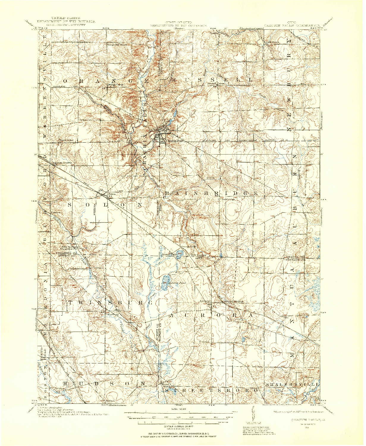 USGS 1:62500-SCALE QUADRANGLE FOR CHAGRIN FALLS, OH 1906