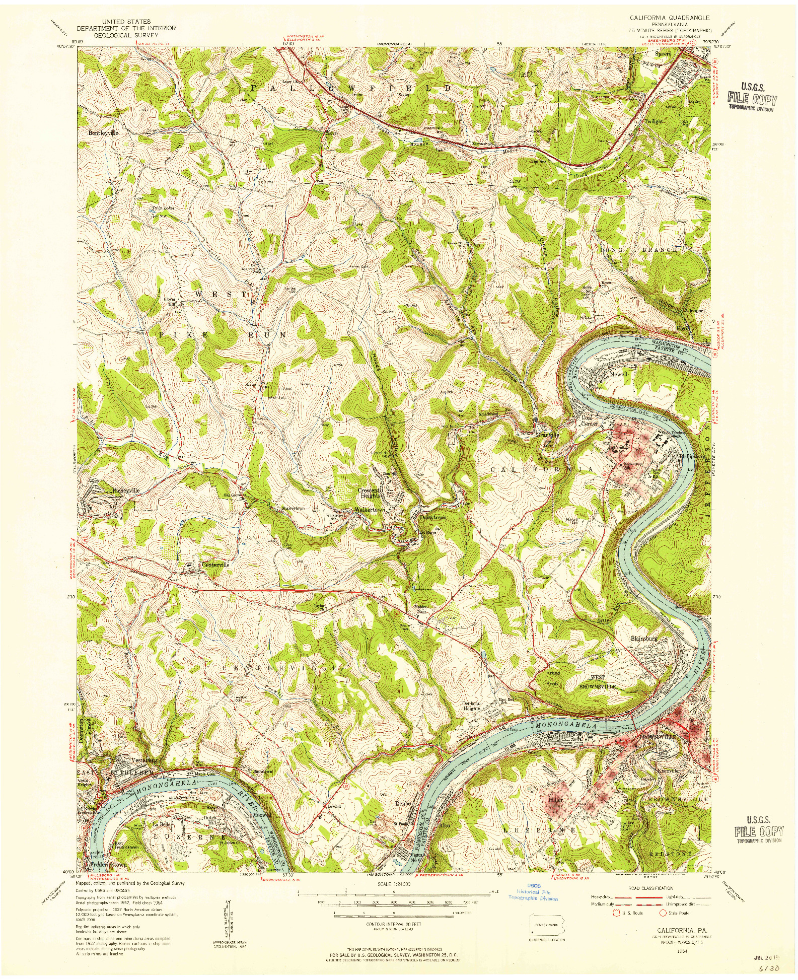 USGS 1:24000-SCALE QUADRANGLE FOR CALIFORNIA, PA 1954