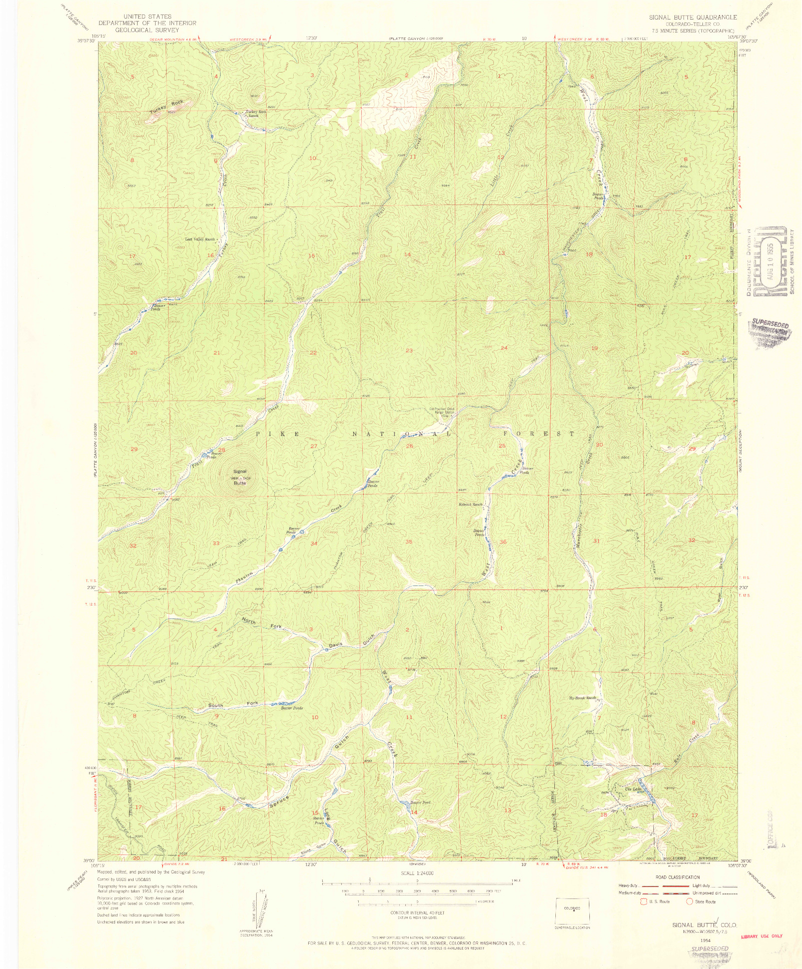 USGS 1:24000-SCALE QUADRANGLE FOR SIGNAL BUTTE, CO 1954