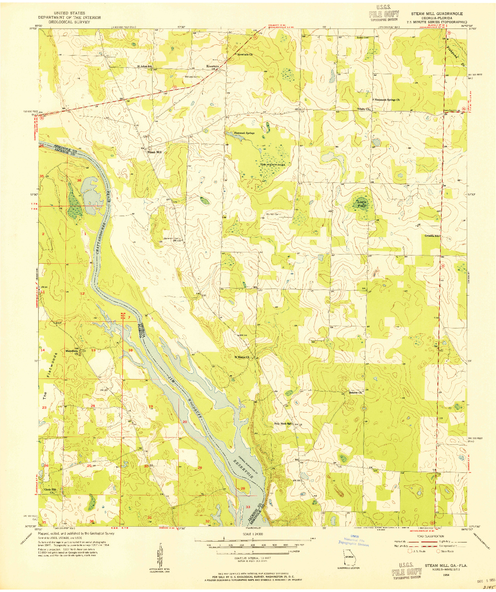 USGS 1:24000-SCALE QUADRANGLE FOR STEAM MILL, GA 1954