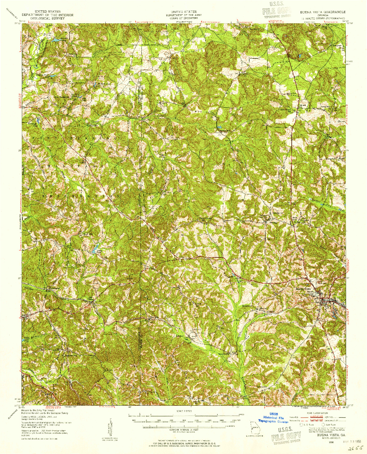 USGS 1:62500-SCALE QUADRANGLE FOR BUENA VISTA, GA 1950