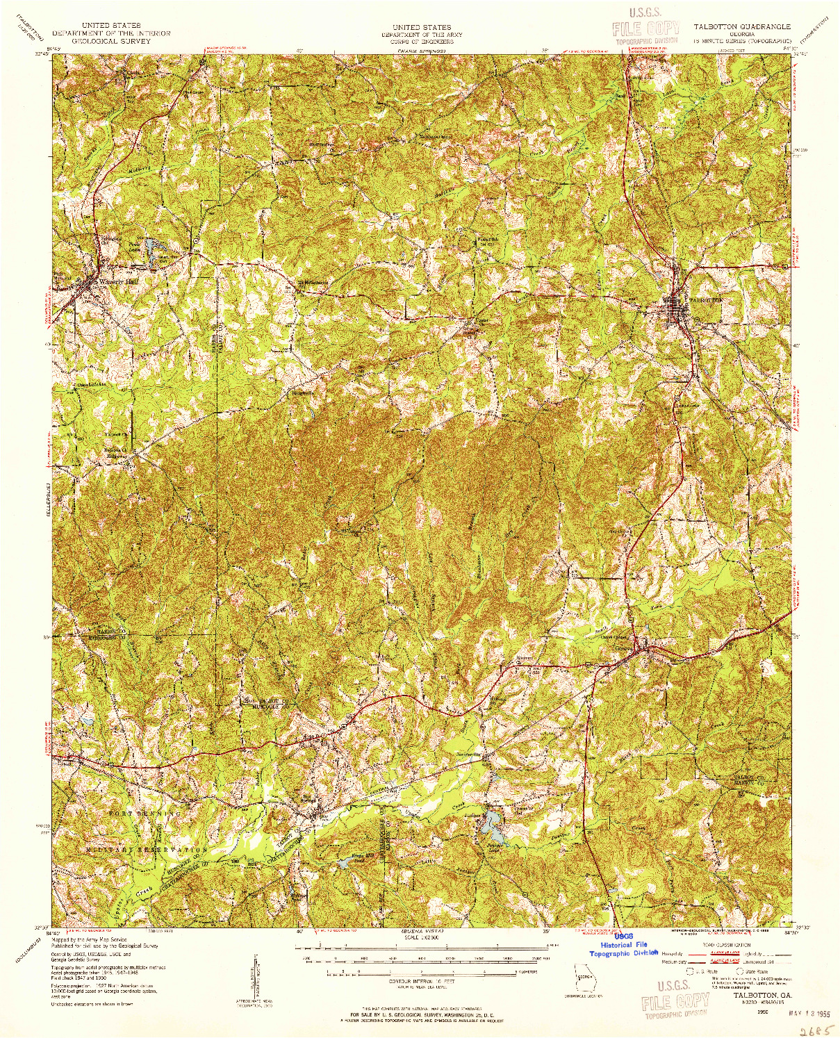 USGS 1:62500-SCALE QUADRANGLE FOR TALBOTTON, GA 1950