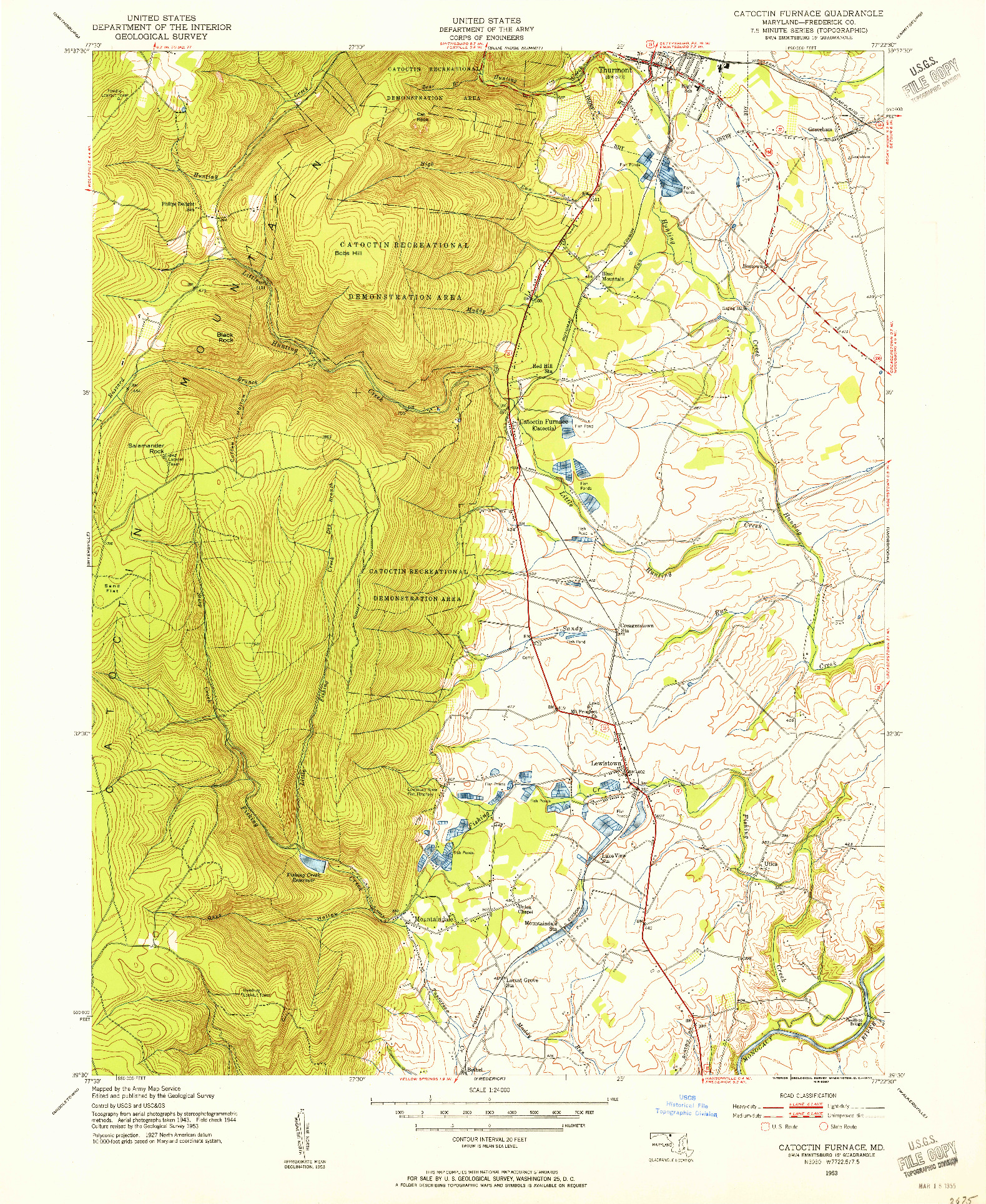 USGS 1:24000-SCALE QUADRANGLE FOR CATOCTIN FURNACE, MD 1953