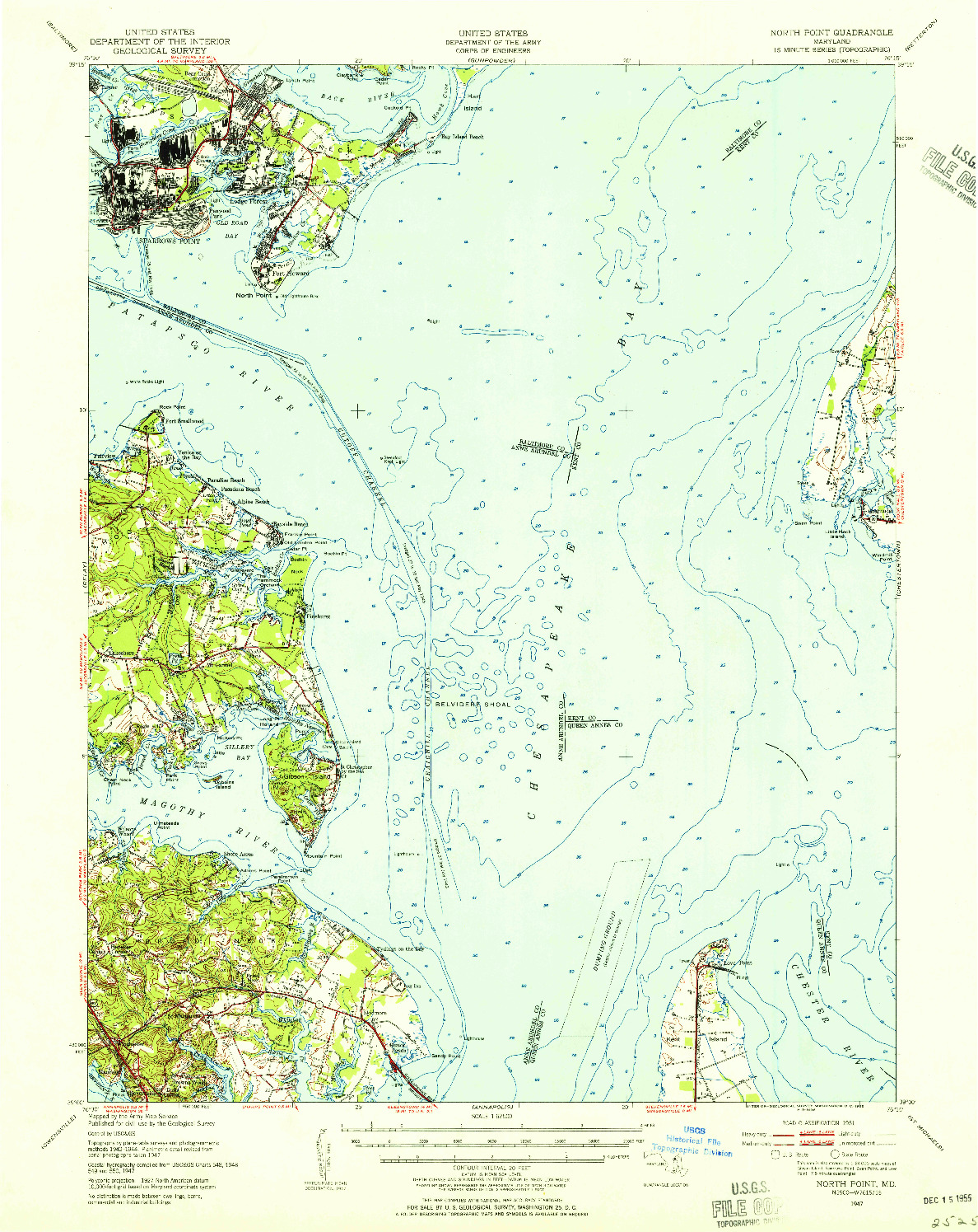 USGS 1:62500-SCALE QUADRANGLE FOR NORTH POINT, MD 1947