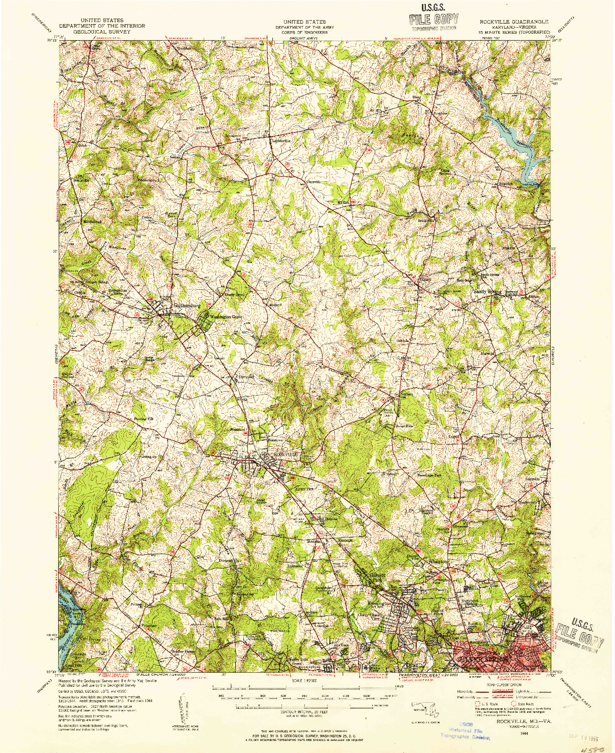 USGS 1:62500-SCALE QUADRANGLE FOR ROCKVILLE, MD 1944