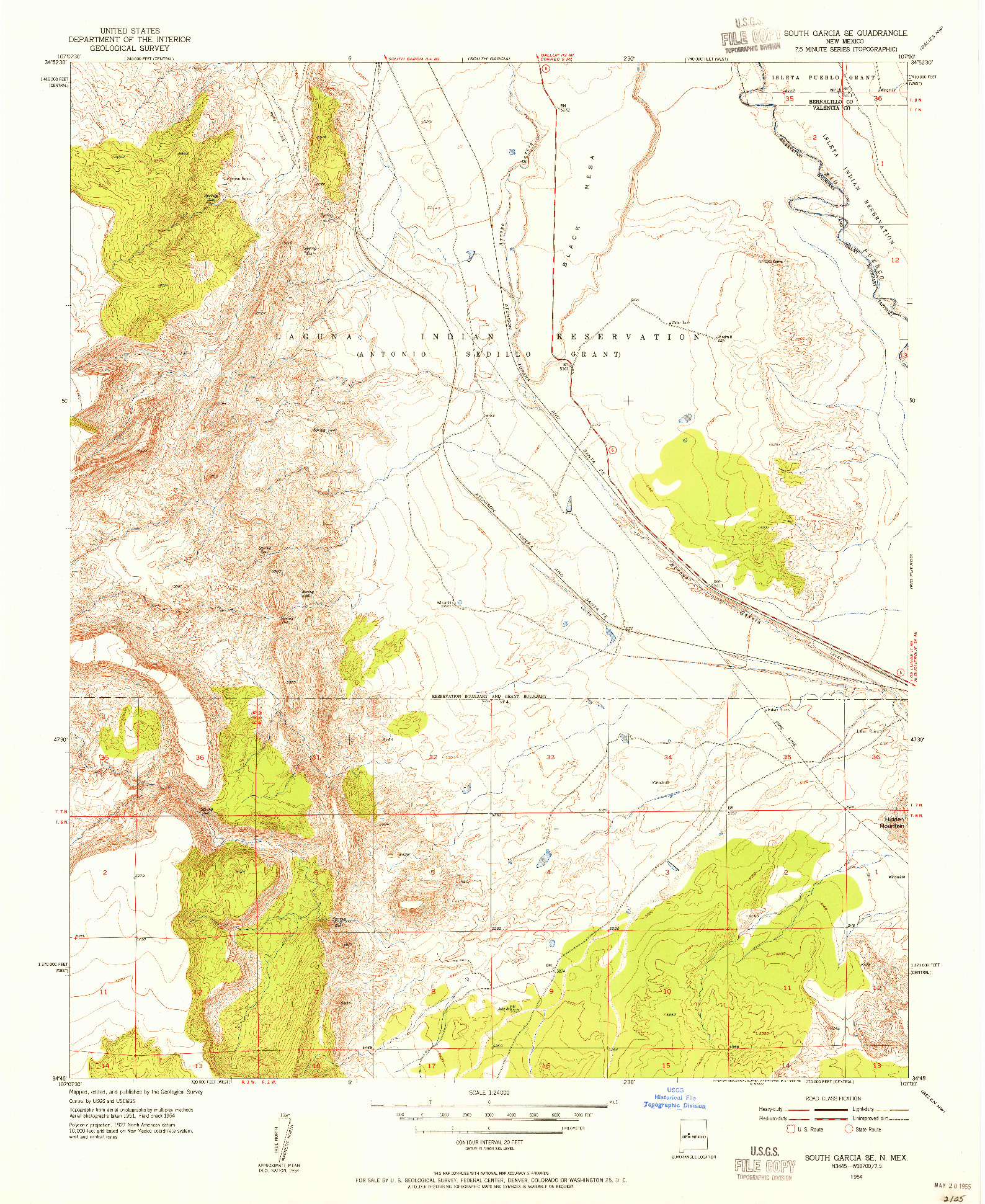 USGS 1:24000-SCALE QUADRANGLE FOR SOUTH GARCIA SE, NM 1954