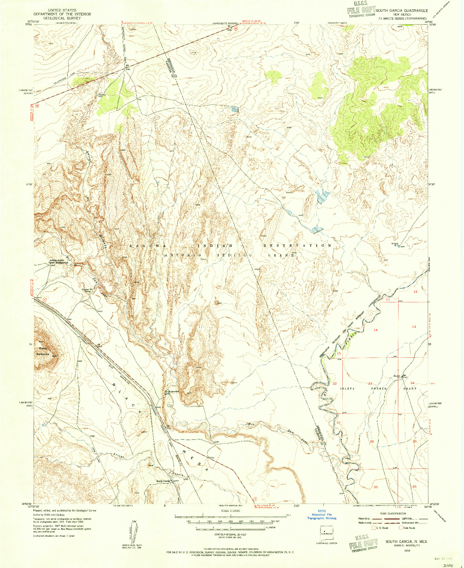 USGS 1:24000-SCALE QUADRANGLE FOR SOUTH GARCIA, NM 1954