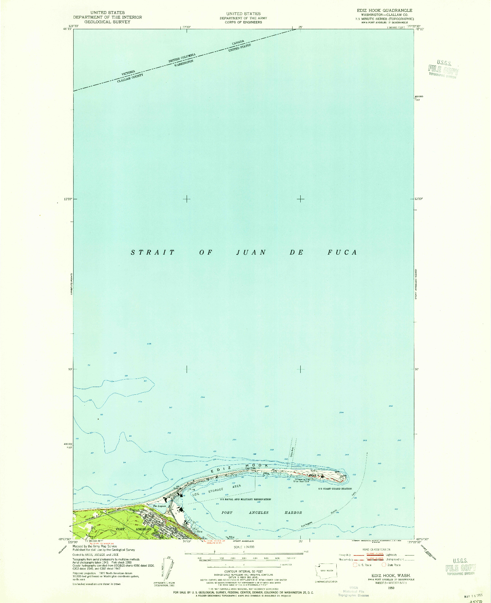 USGS 1:24000-SCALE QUADRANGLE FOR EDIZ HOOK, WA 1950