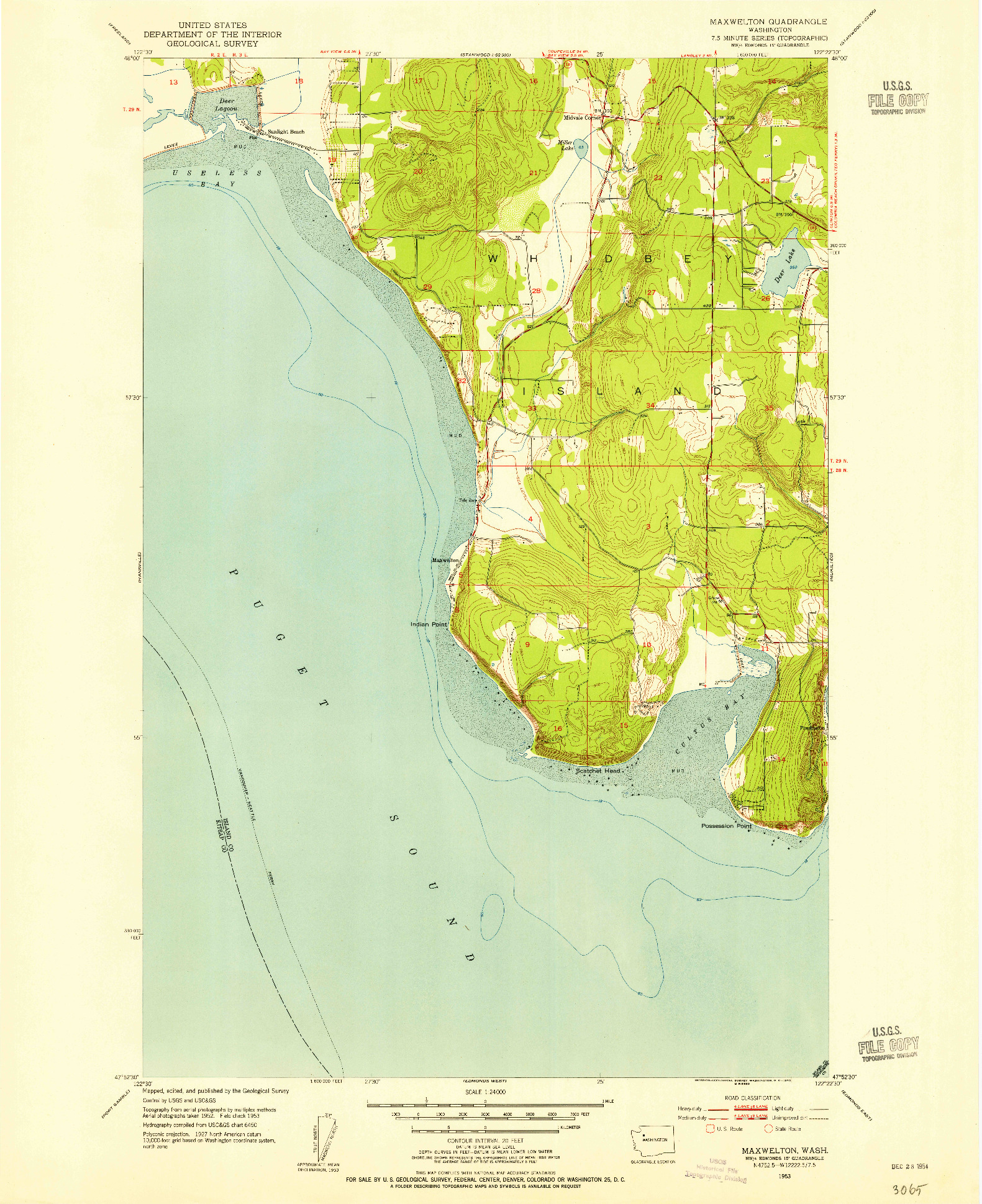 USGS 1:24000-SCALE QUADRANGLE FOR MAXWELTON, WA 1953