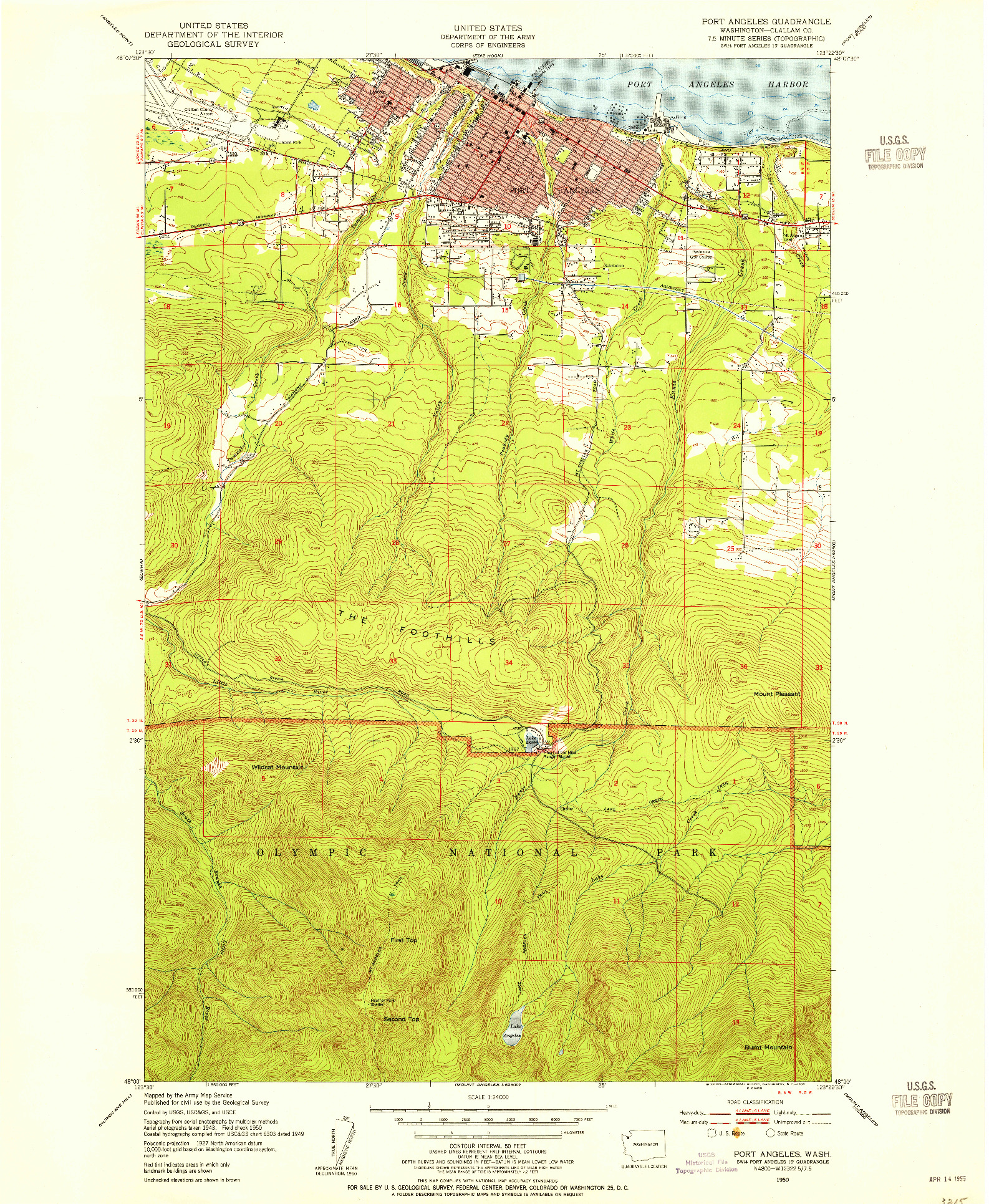 USGS 1:24000-SCALE QUADRANGLE FOR PORT ANGELES, WA 1950