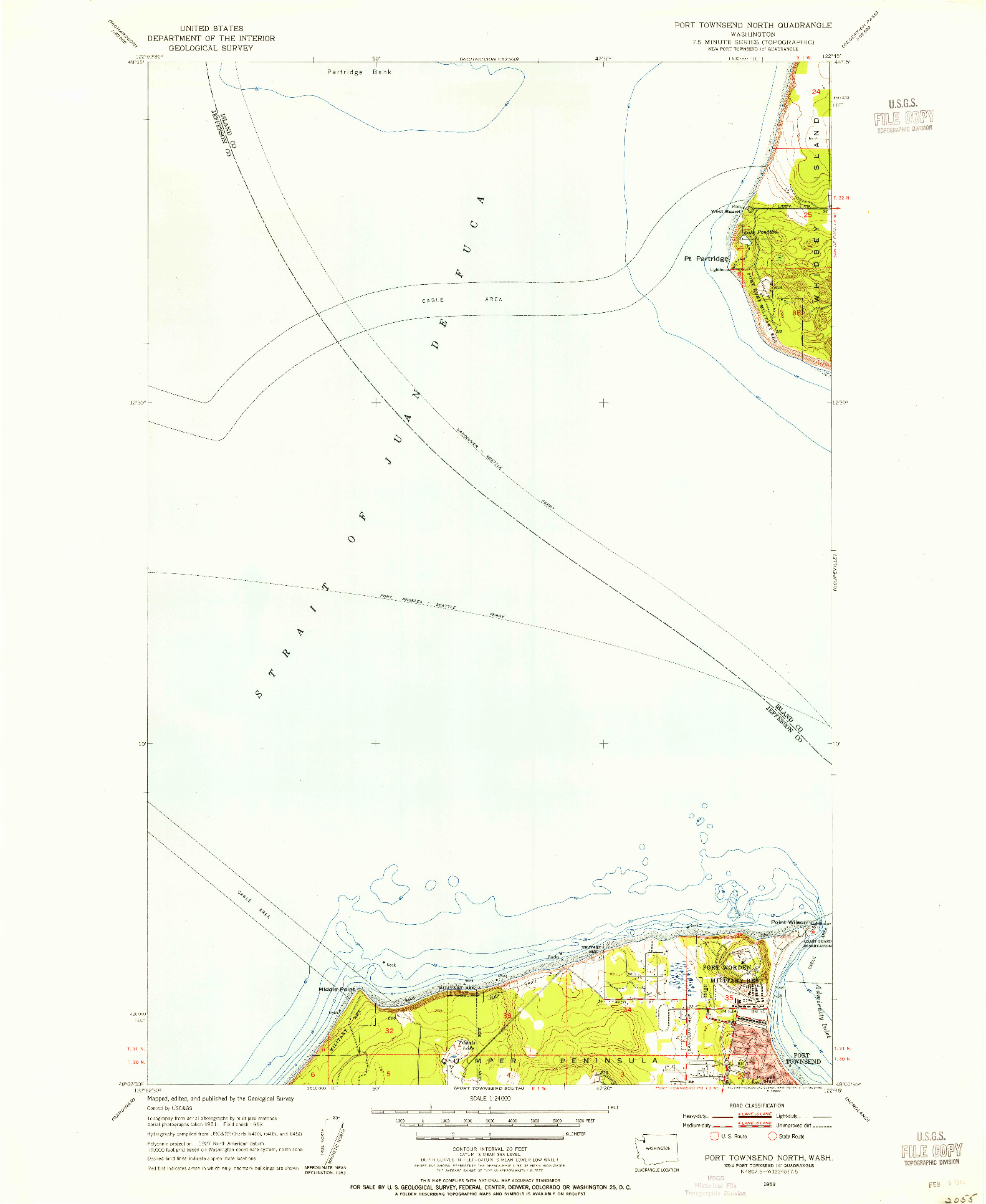 USGS 1:24000-SCALE QUADRANGLE FOR PORT TOWNSEND NORTH, WA 1953