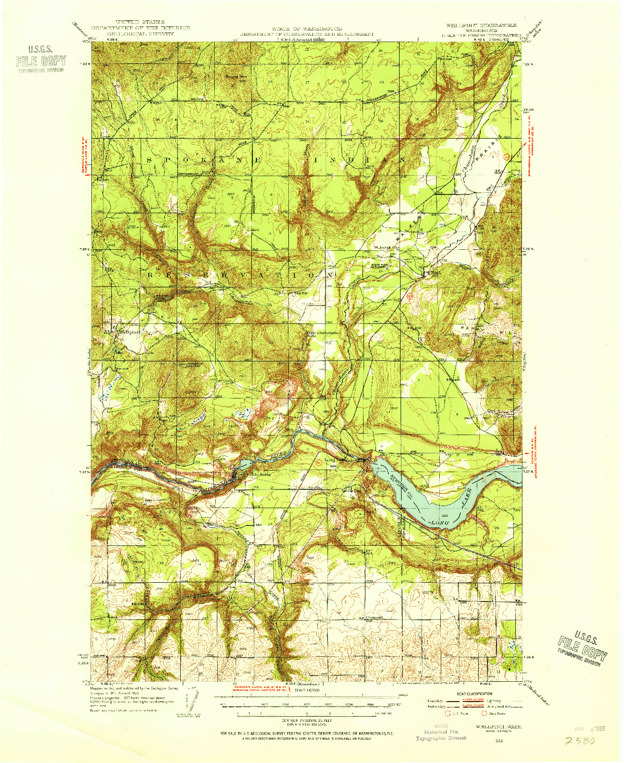 USGS 1:62500-SCALE QUADRANGLE FOR WELLPINIT, WA 1953