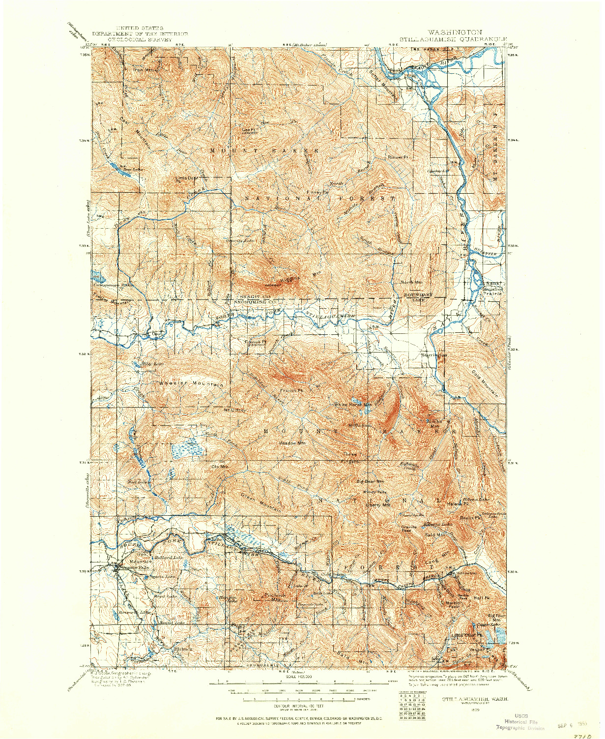 USGS 1:125000-SCALE QUADRANGLE FOR STILLAGUAMISH, WA 1899