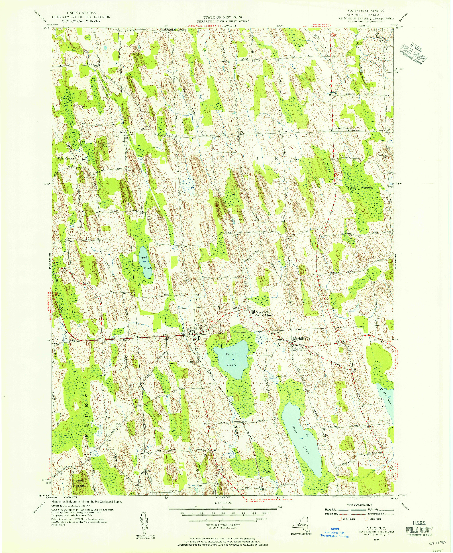 USGS 1:24000-SCALE QUADRANGLE FOR CATO, NY 1954