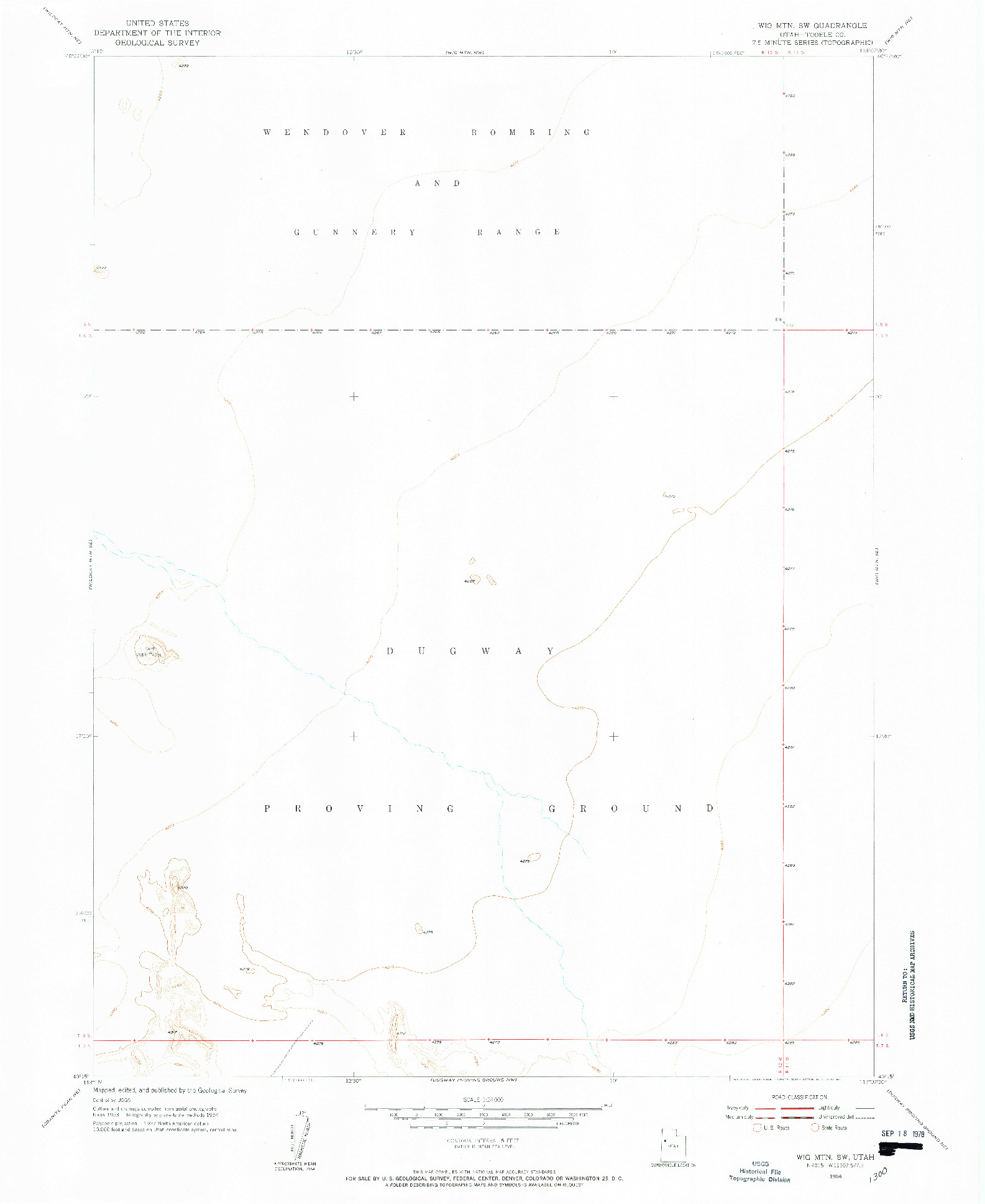 USGS 1:24000-SCALE QUADRANGLE FOR WIG MTN SW, UT 1954