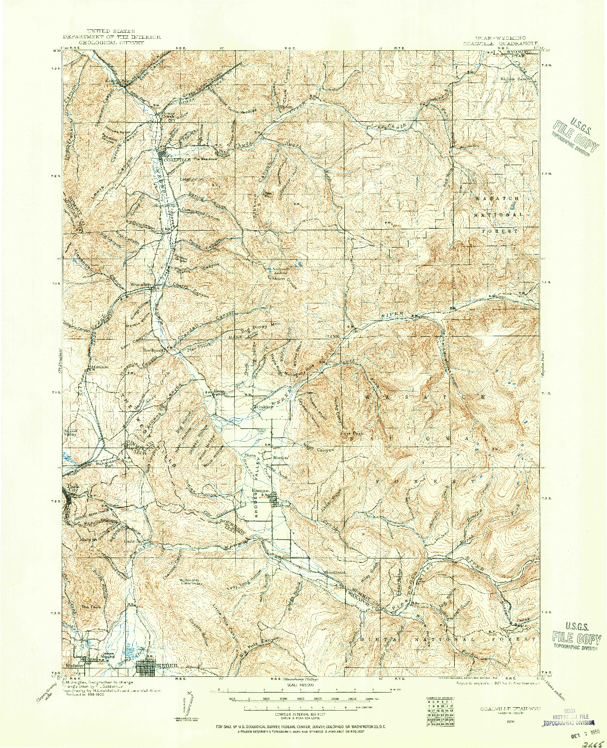 USGS 1:125000-SCALE QUADRANGLE FOR COALVILLE, UT 1900