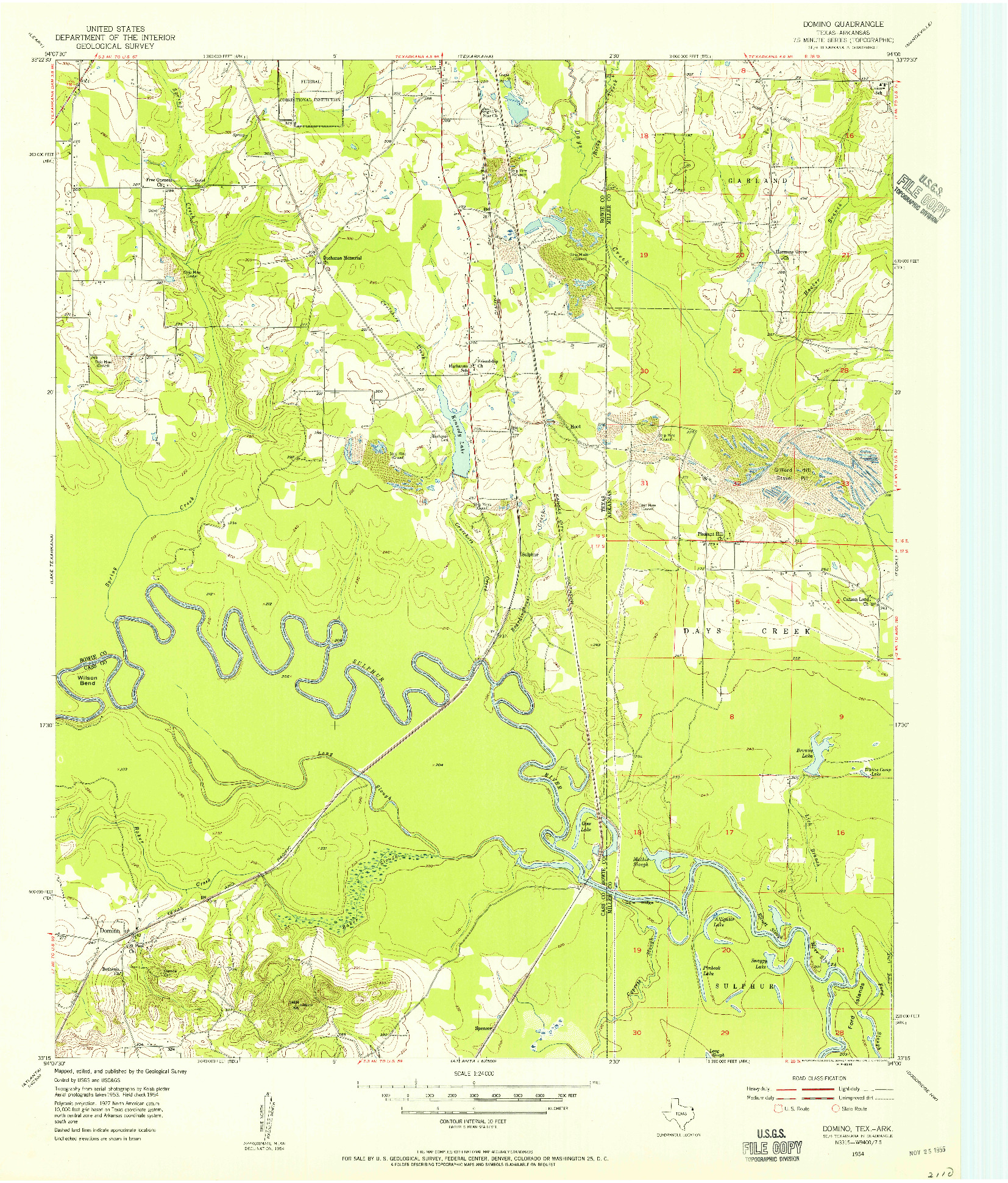 USGS 1:24000-SCALE QUADRANGLE FOR DOMINO, TX 1954