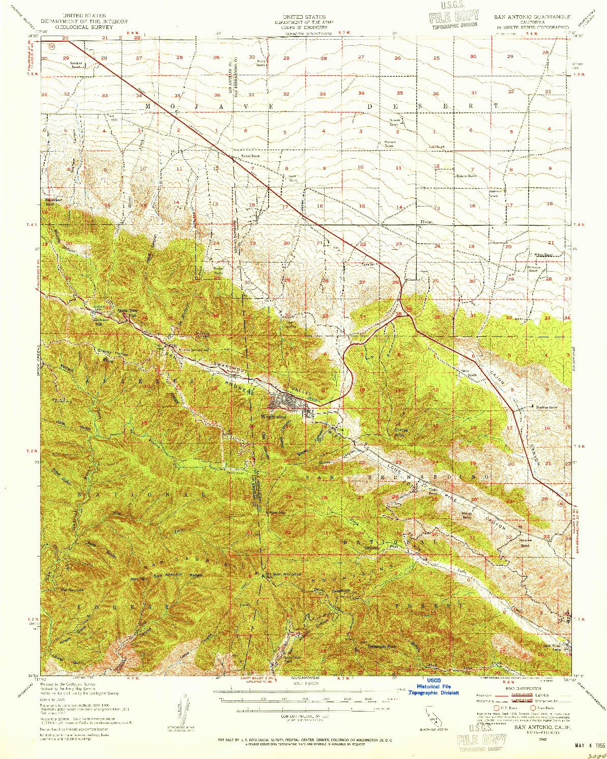 USGS 1:62500-SCALE QUADRANGLE FOR SAN ANTONIO, CA 1942