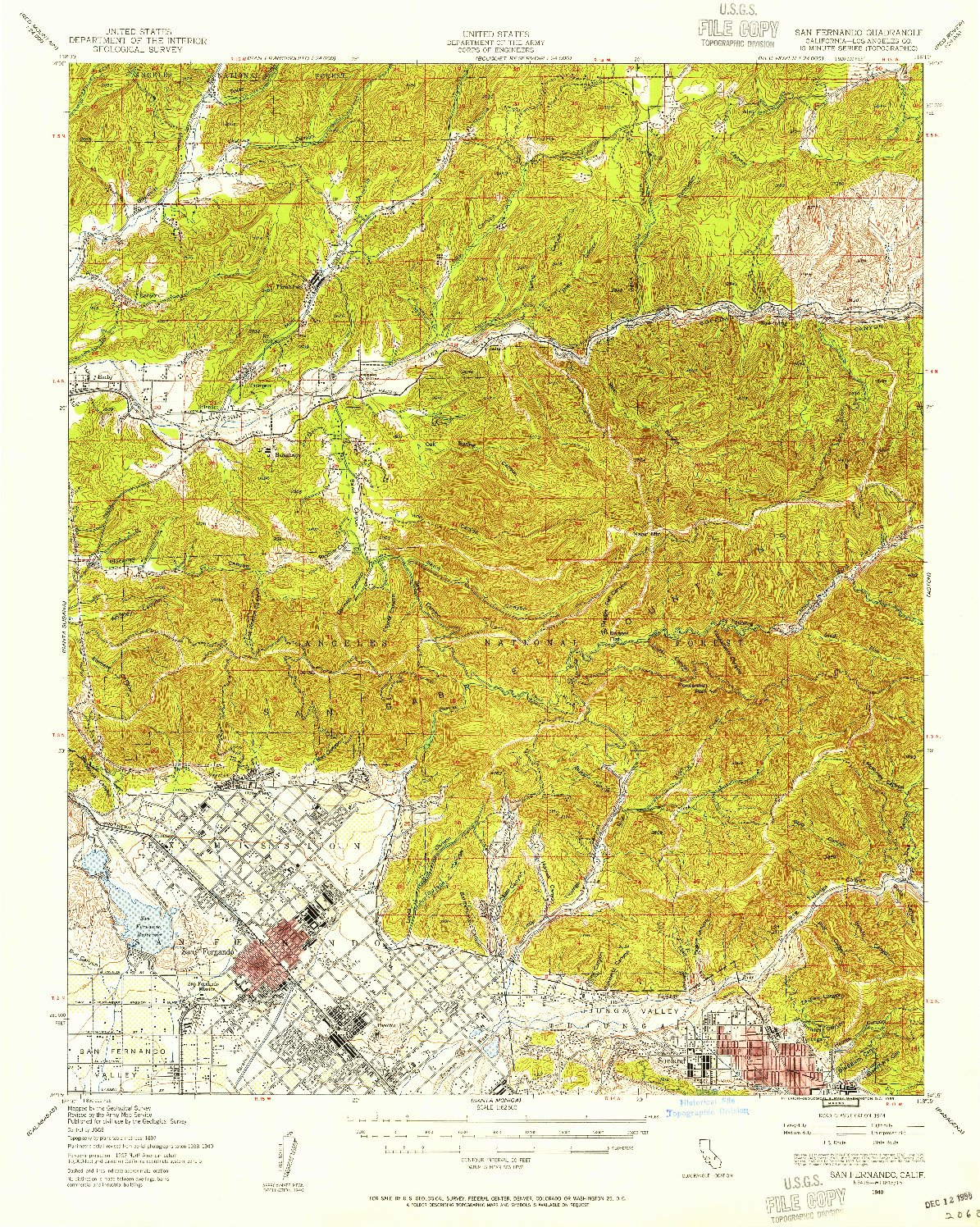 USGS 1:62500-SCALE QUADRANGLE FOR SAN FERNANDO, CA 1940