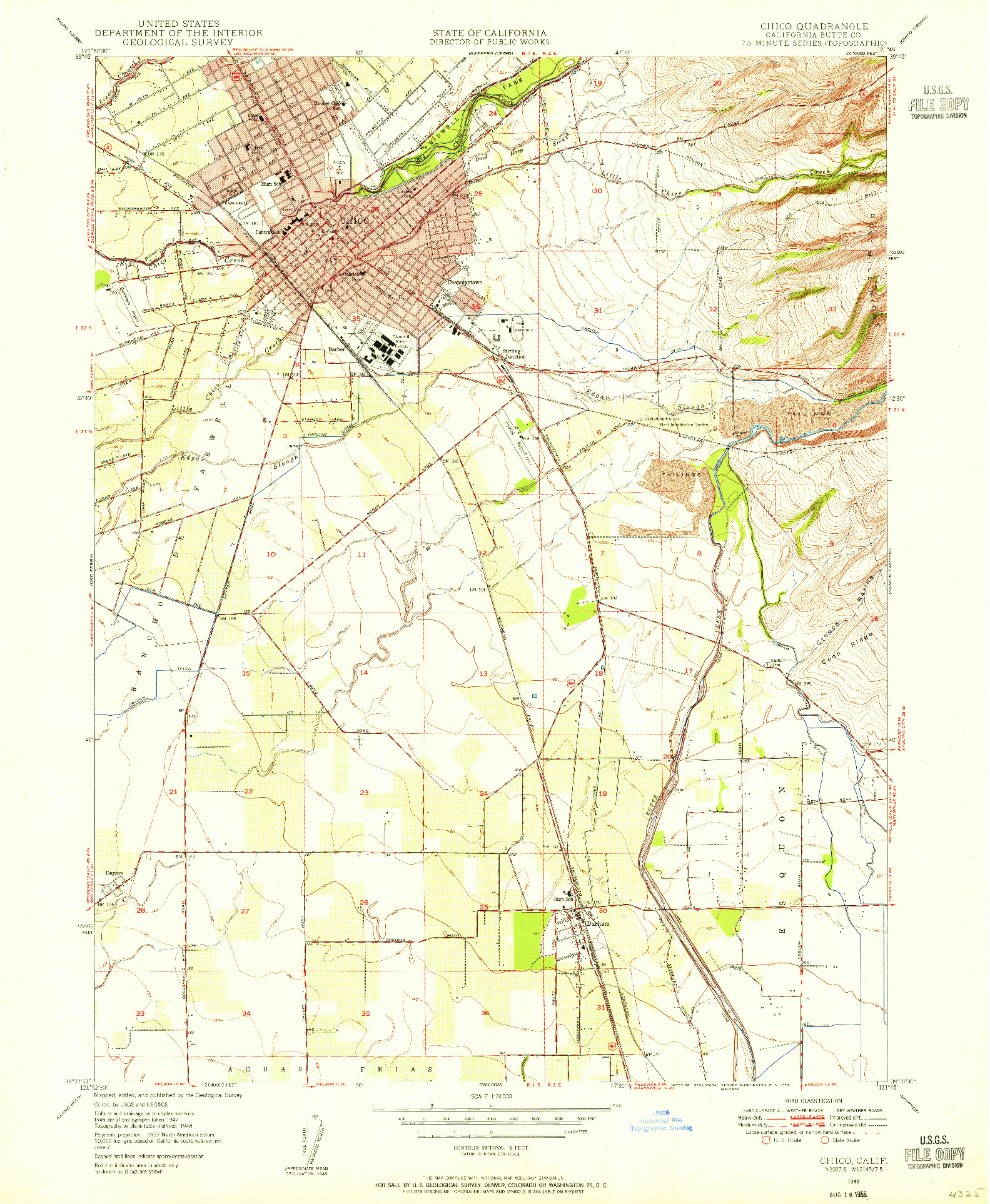 USGS 1:24000-SCALE QUADRANGLE FOR CHICO, CA 1948