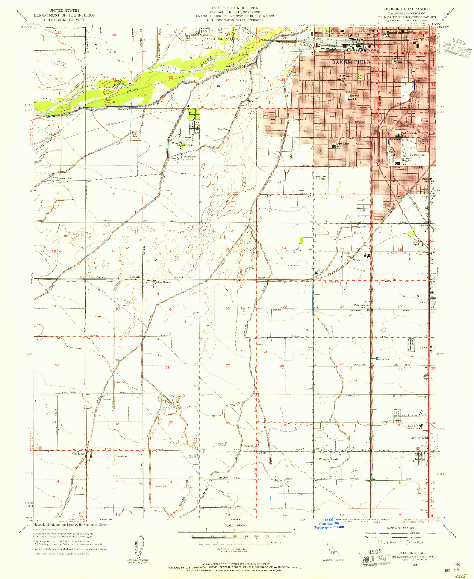 USGS 1:24000-SCALE QUADRANGLE FOR GOSFORD, CA 1954