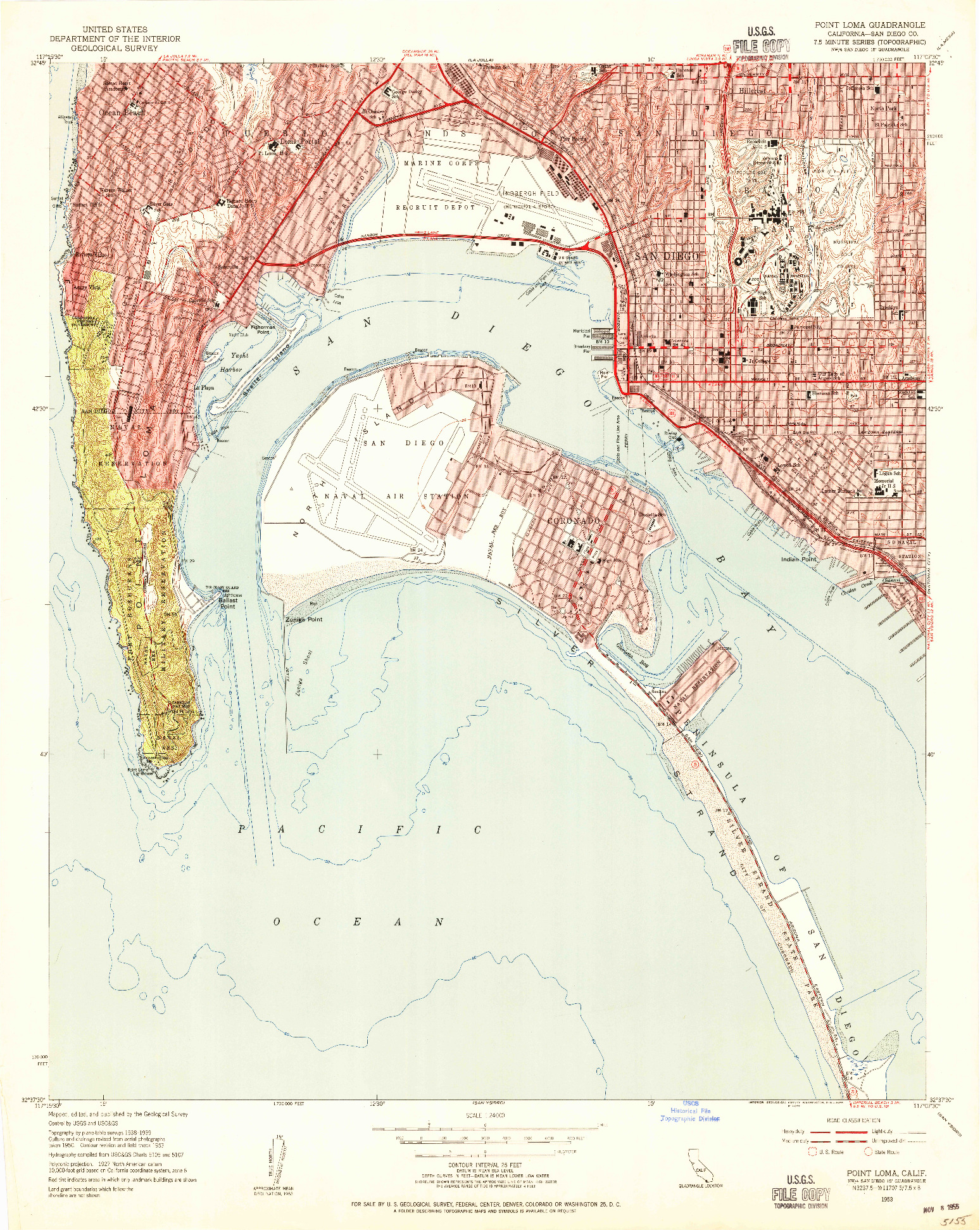 USGS 1:24000-SCALE QUADRANGLE FOR POINT LOMA, CA 1953