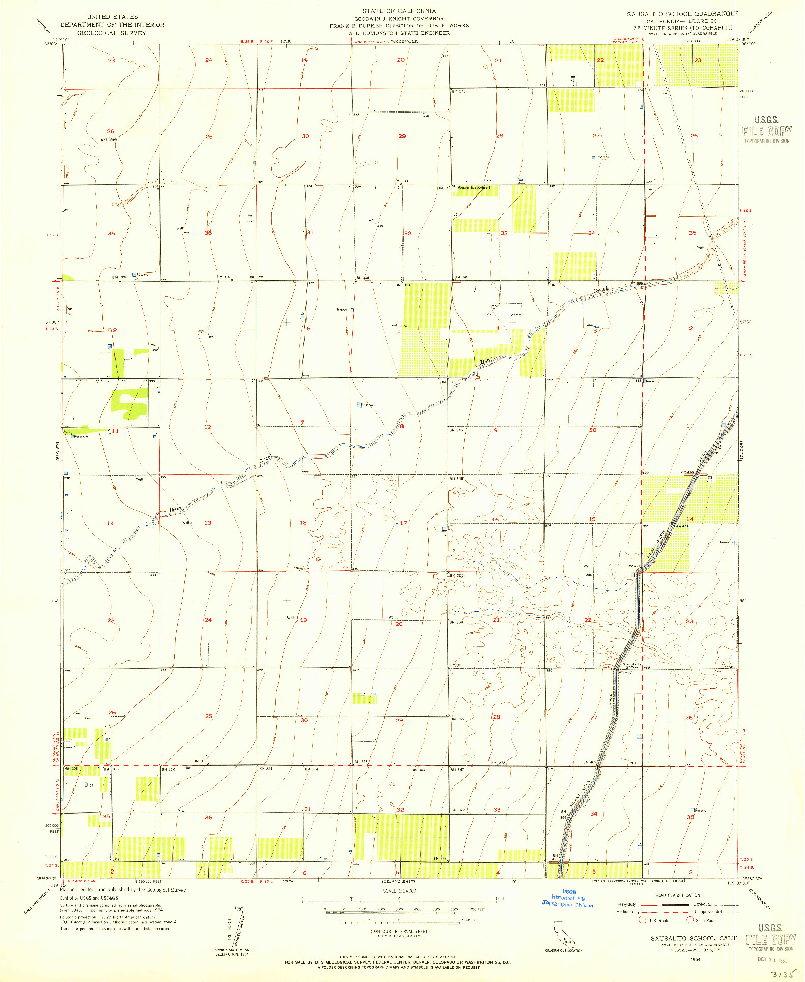 USGS 1:24000-SCALE QUADRANGLE FOR SAUSALITO SCHOOL, CA 1954