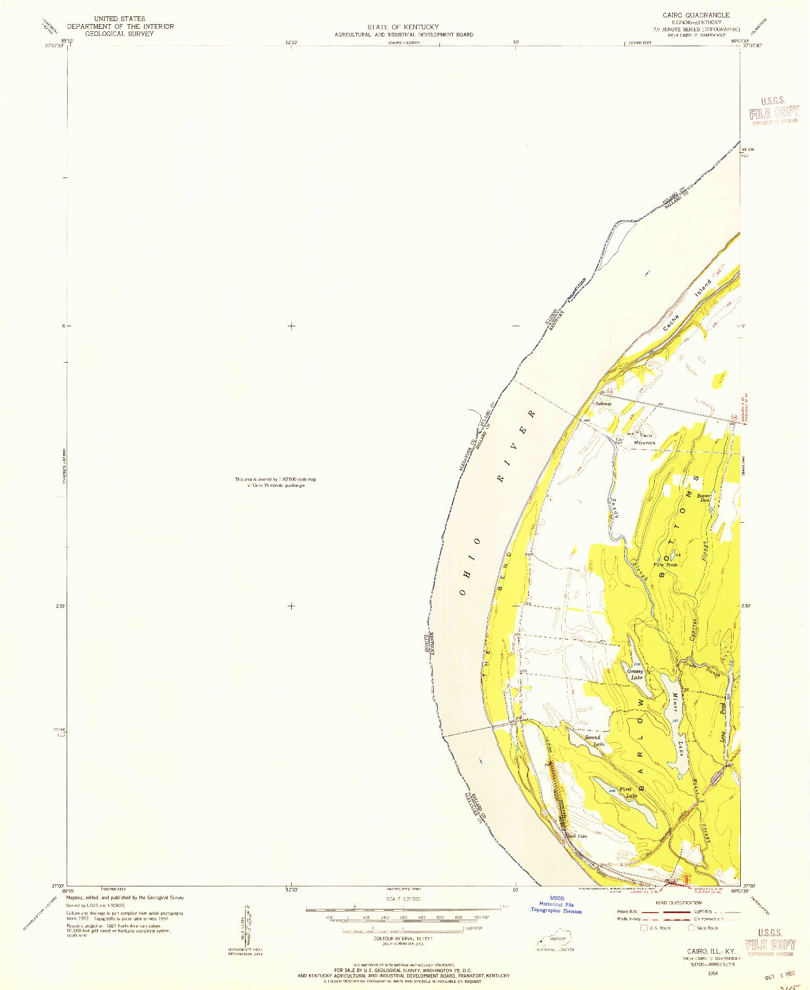 USGS 1:24000-SCALE QUADRANGLE FOR CAIRO, IL 1954