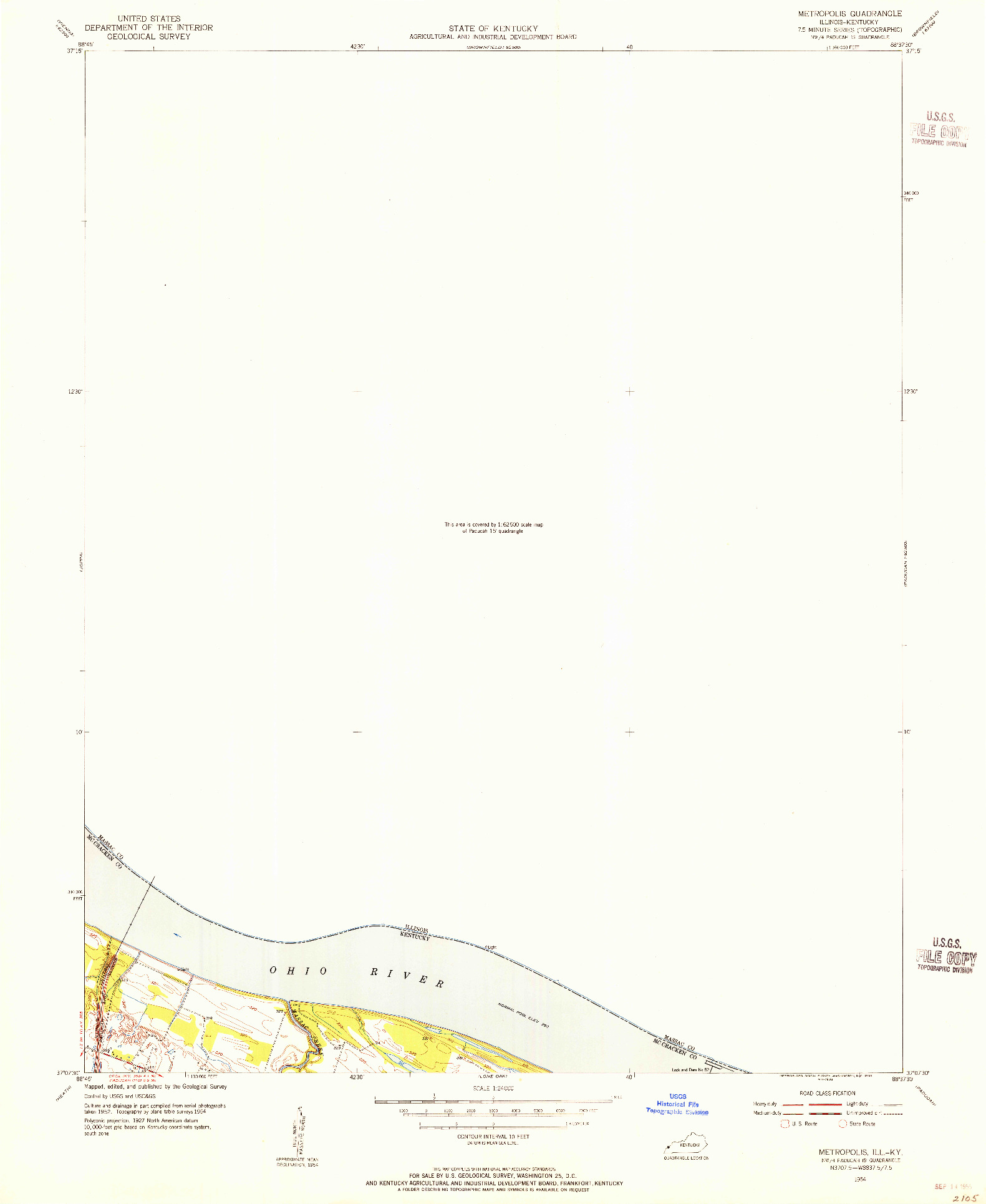 USGS 1:24000-SCALE QUADRANGLE FOR METROPOLIS, IL 1954