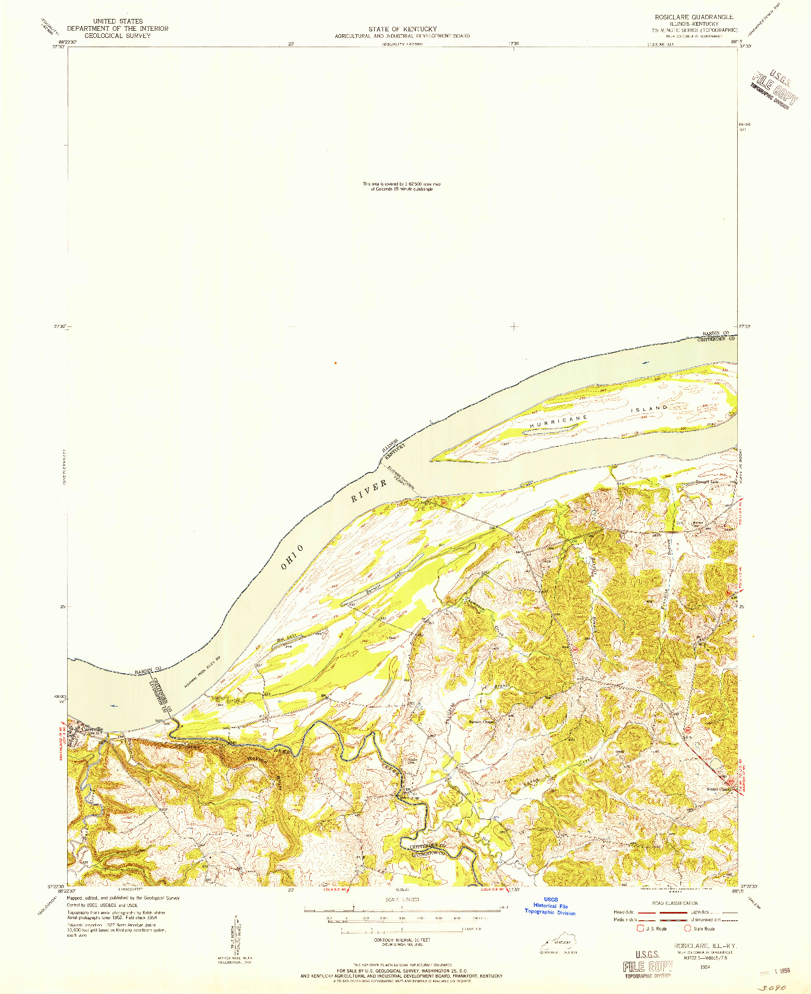 USGS 1:24000-SCALE QUADRANGLE FOR ROSICLARE, IL 1954
