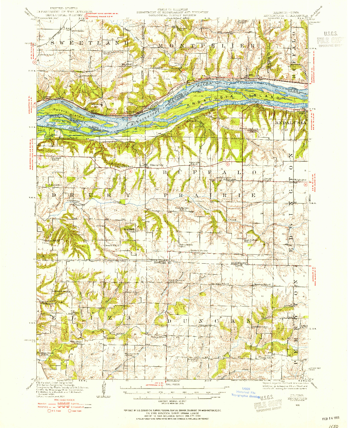 USGS 1:62500-SCALE QUADRANGLE FOR EDGINGTON, IL 1938