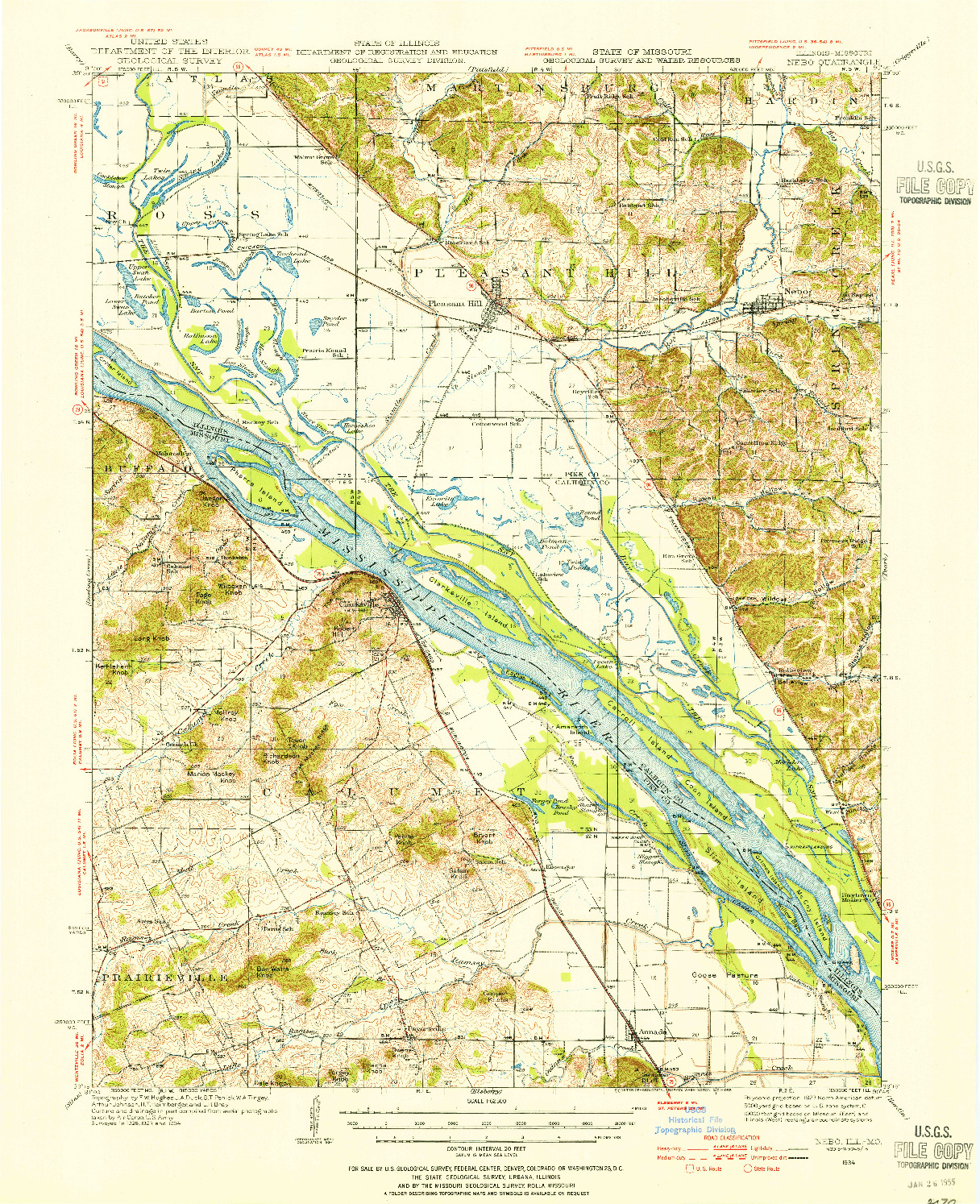 USGS 1:62500-SCALE QUADRANGLE FOR NEBO, IL 1934