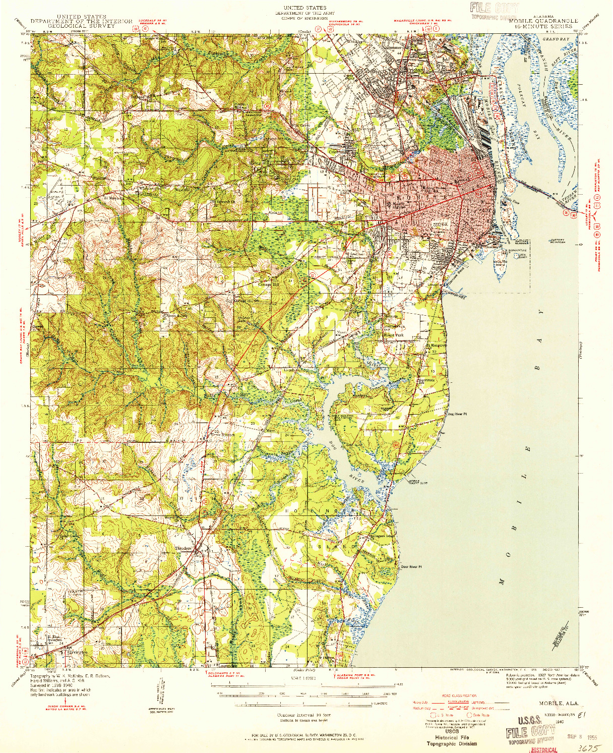 USGS 1:62500-SCALE QUADRANGLE FOR MOBILE, AL 1940