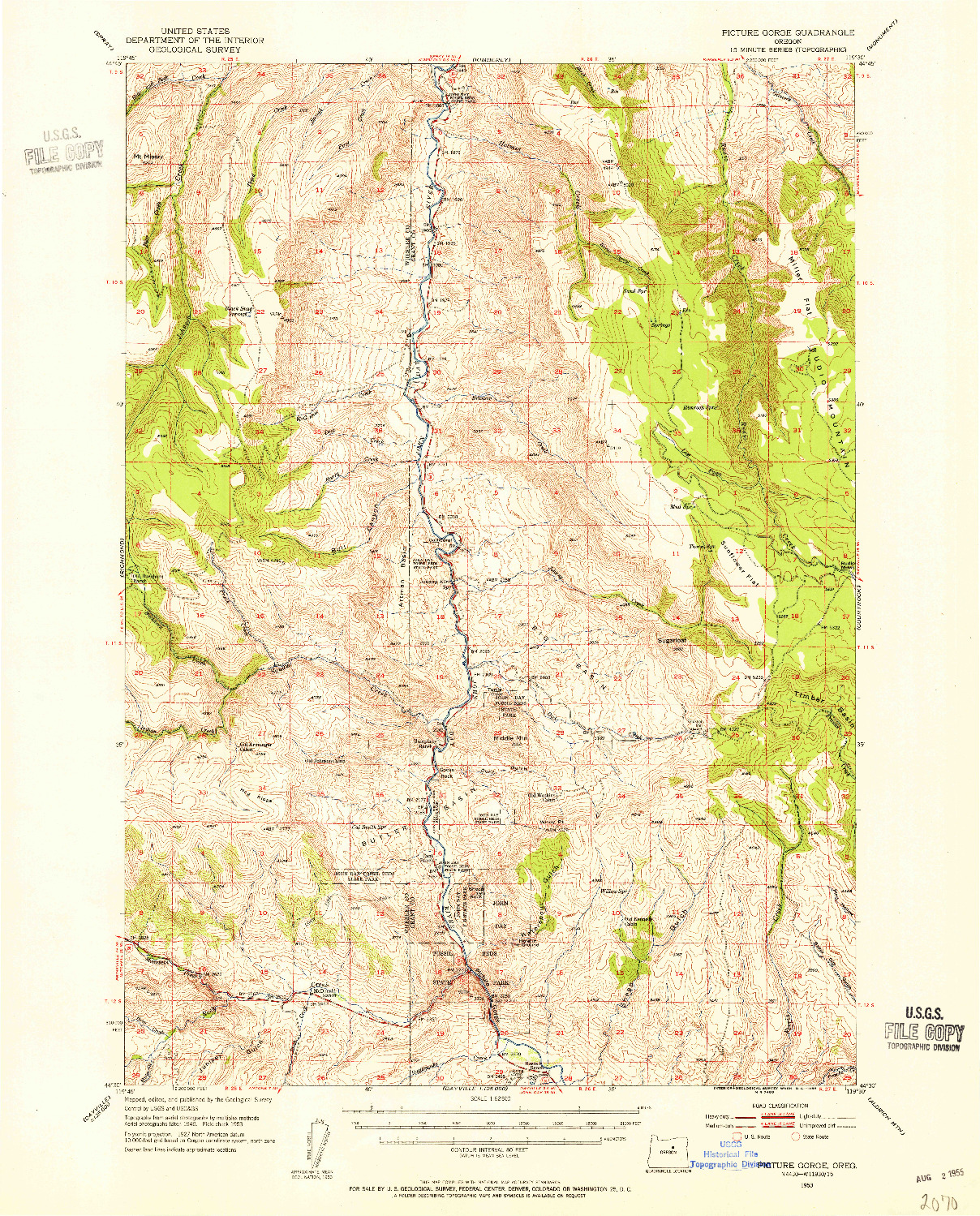 USGS 1:62500-SCALE QUADRANGLE FOR PICTURE, OR 1953