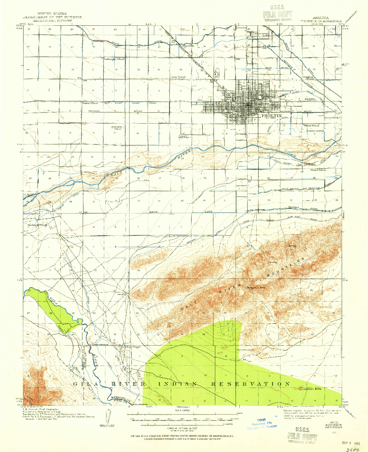 USGS 1:62500-SCALE QUADRANGLE FOR PHOENIX, AZ 1912