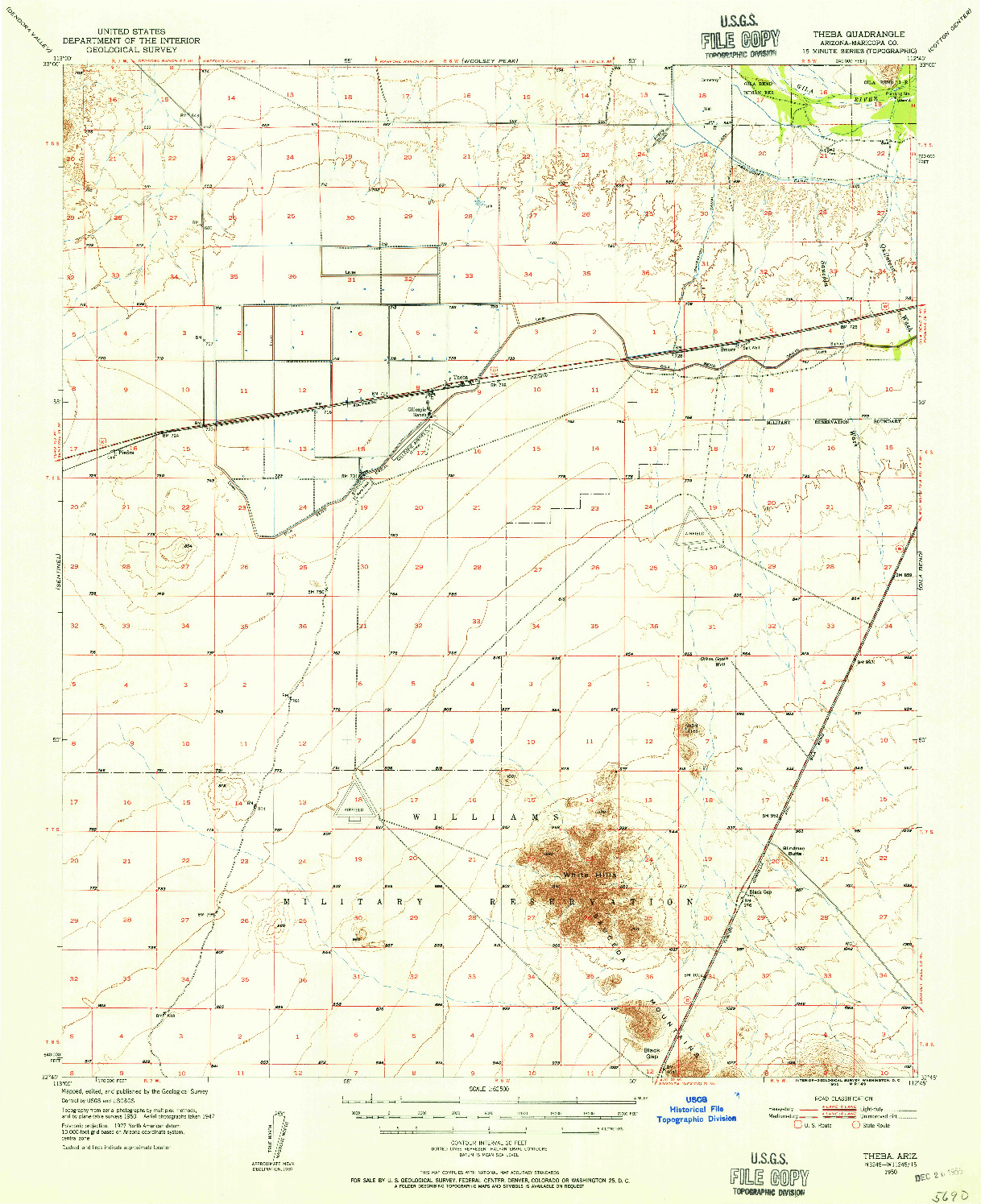 USGS 1:62500-SCALE QUADRANGLE FOR THEBA, AZ 1950