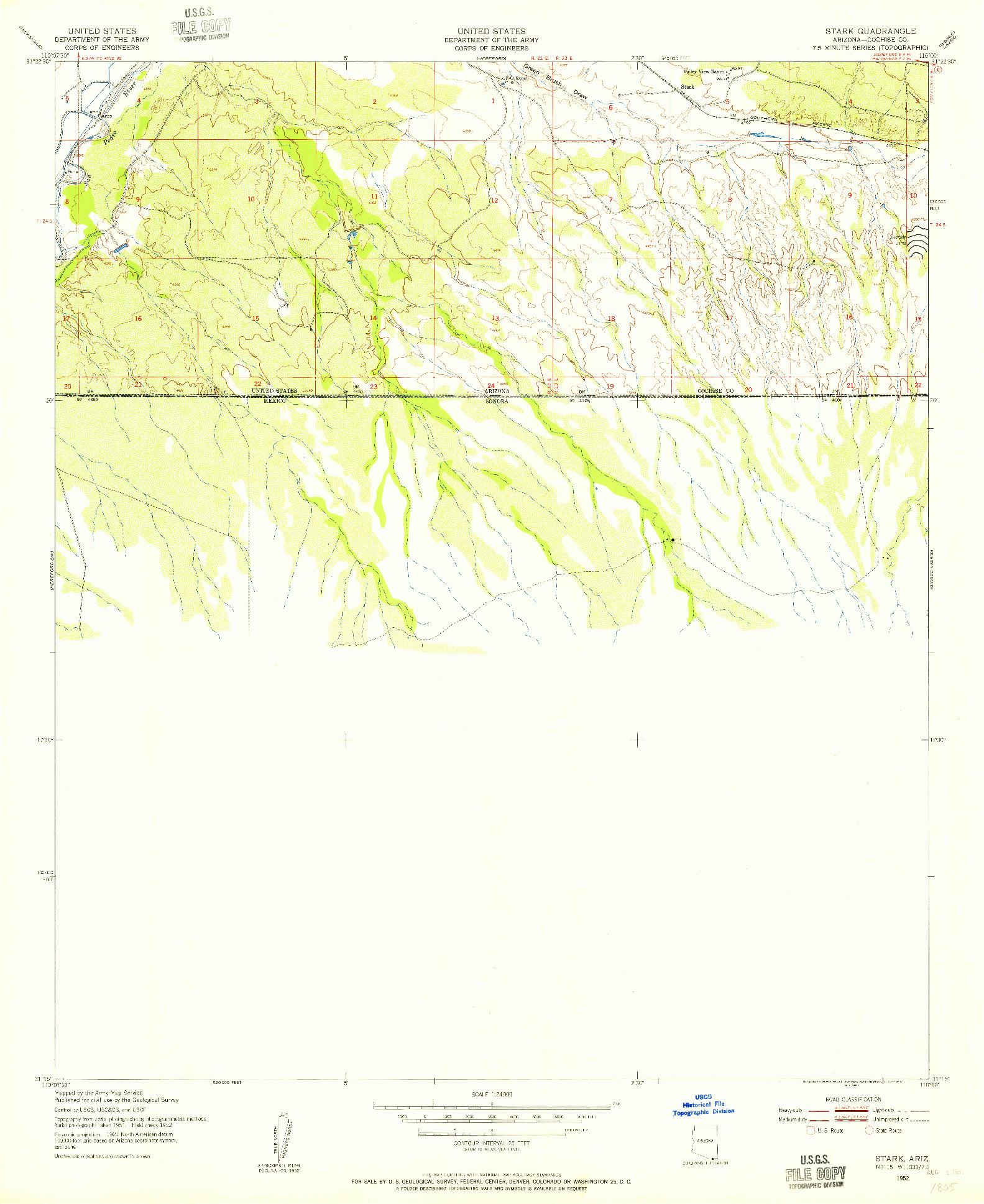 USGS 1:24000-SCALE QUADRANGLE FOR STARK, AZ 1952