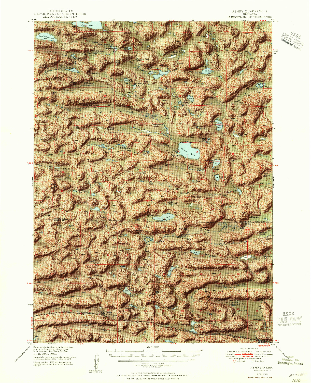 USGS 1:62500-SCALE QUADRANGLE FOR ASHBY, NE 1949