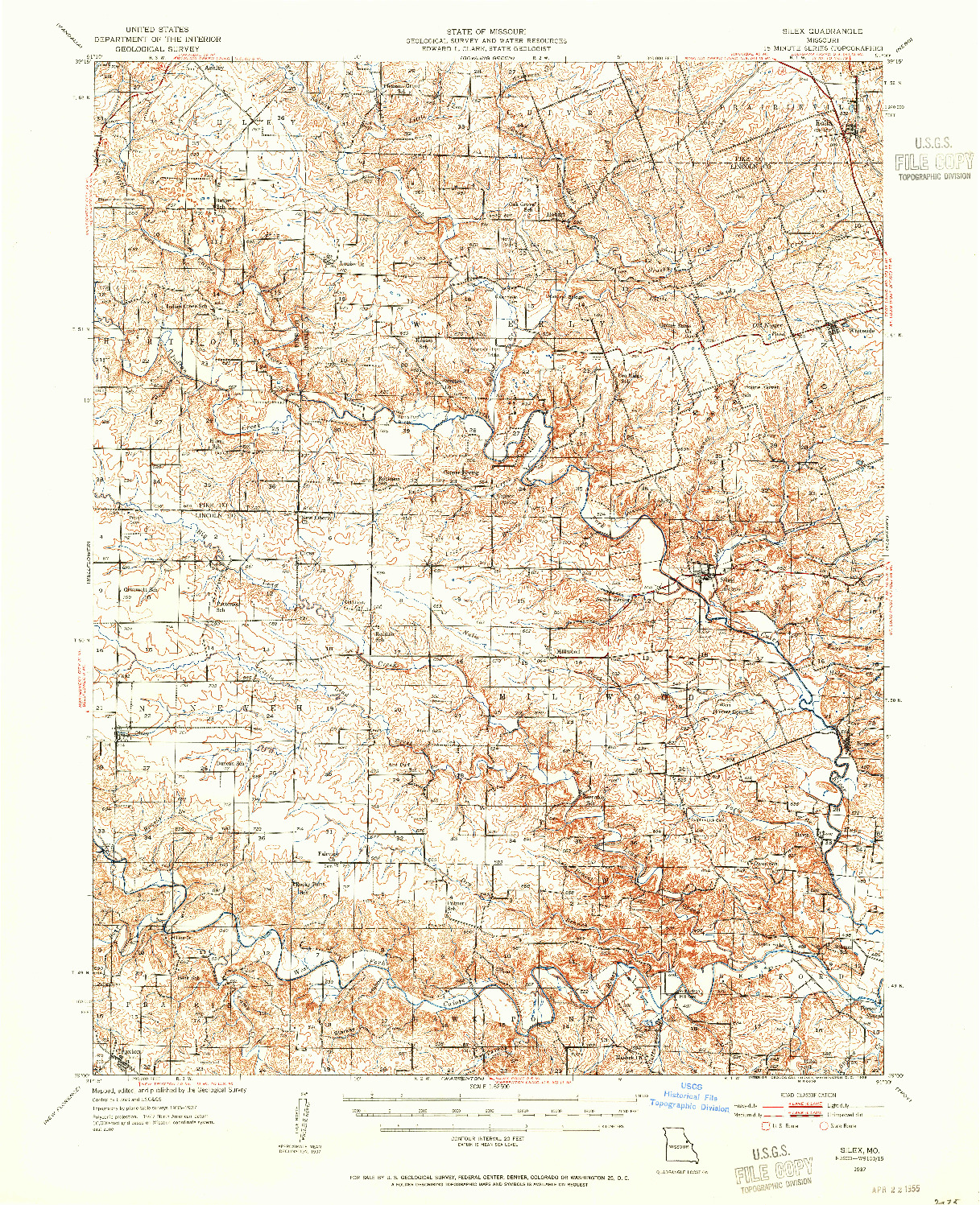 USGS 1:62500-SCALE QUADRANGLE FOR SILEX, MO 1937