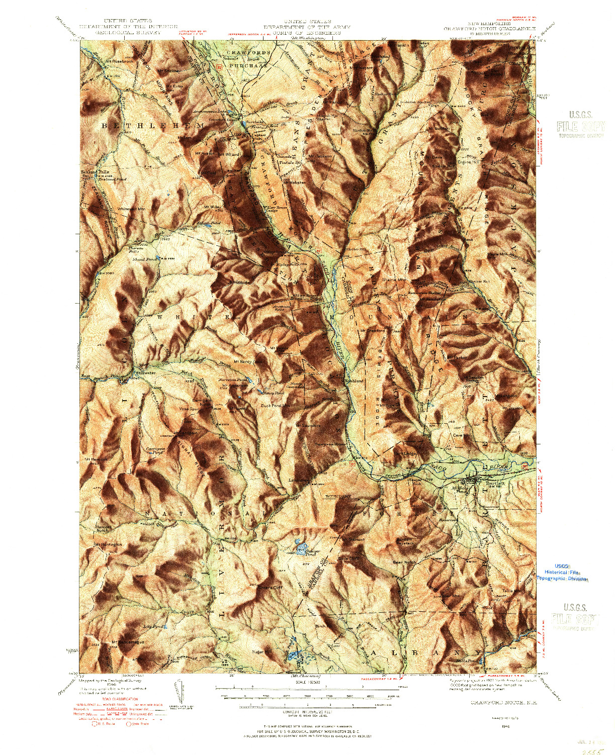 USGS 1:62500-SCALE QUADRANGLE FOR CRAWFORD NOTCH, NH 1946