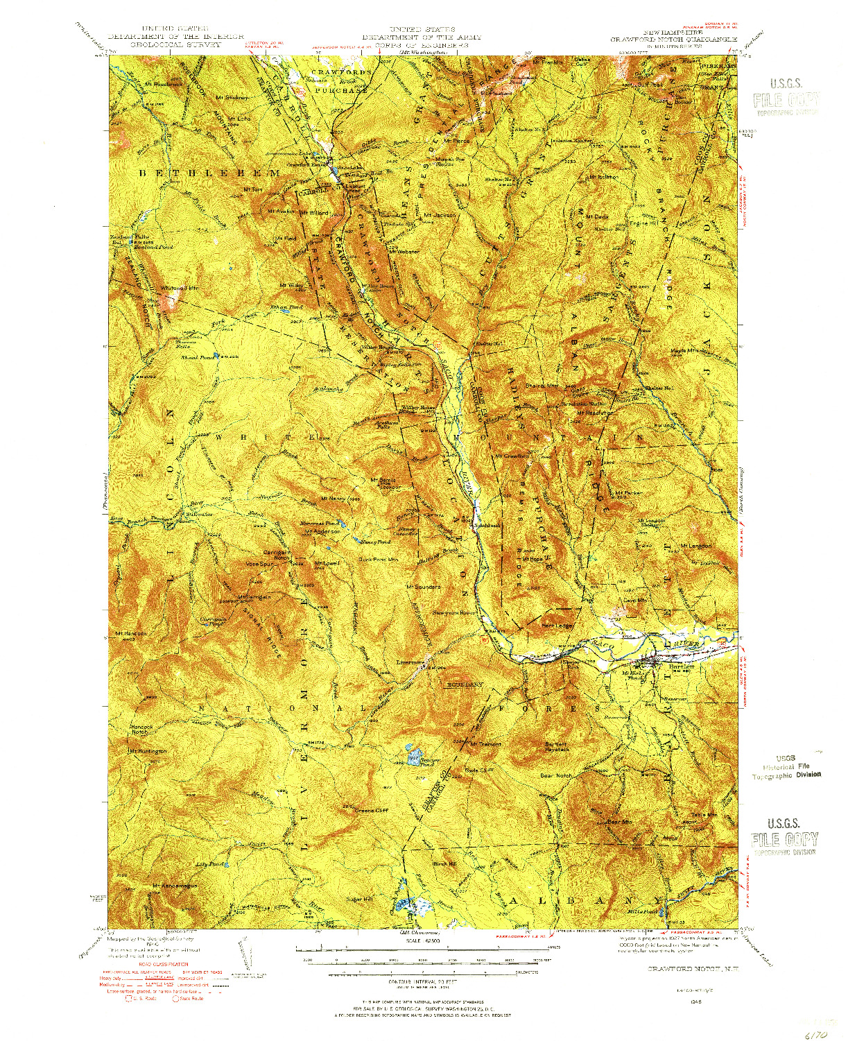 USGS 1:62500-SCALE QUADRANGLE FOR CRAWFORD NOTCH, NH 1946