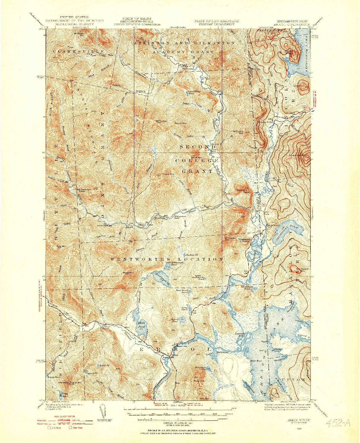 USGS 1:62500-SCALE QUADRANGLE FOR ERROL, NH 1930