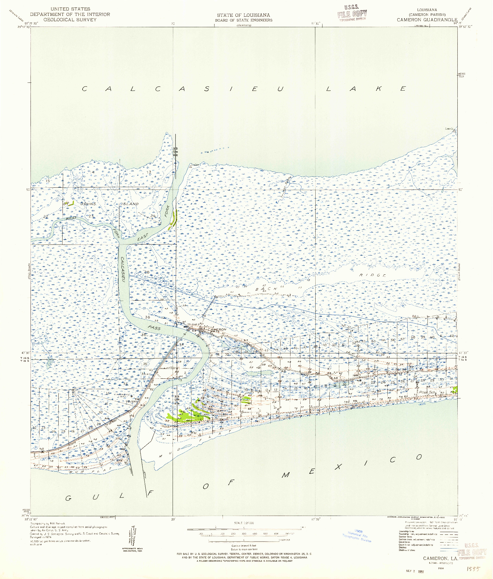 USGS 1:24000-SCALE QUADRANGLE FOR CAMERON, LA 1934